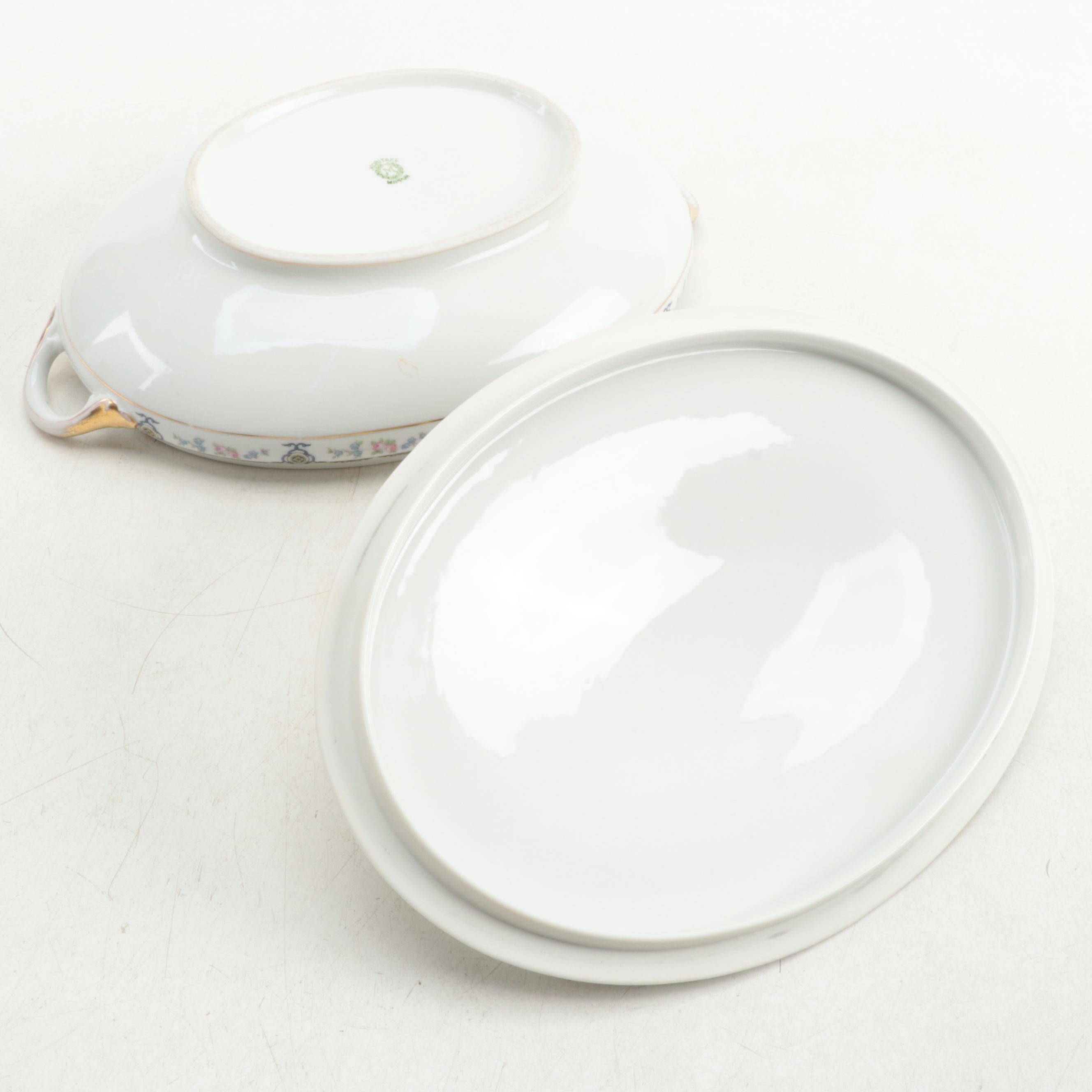 Noritake "Bellefonte" Porcelain Plates and Covered Serving Dish, 1920s