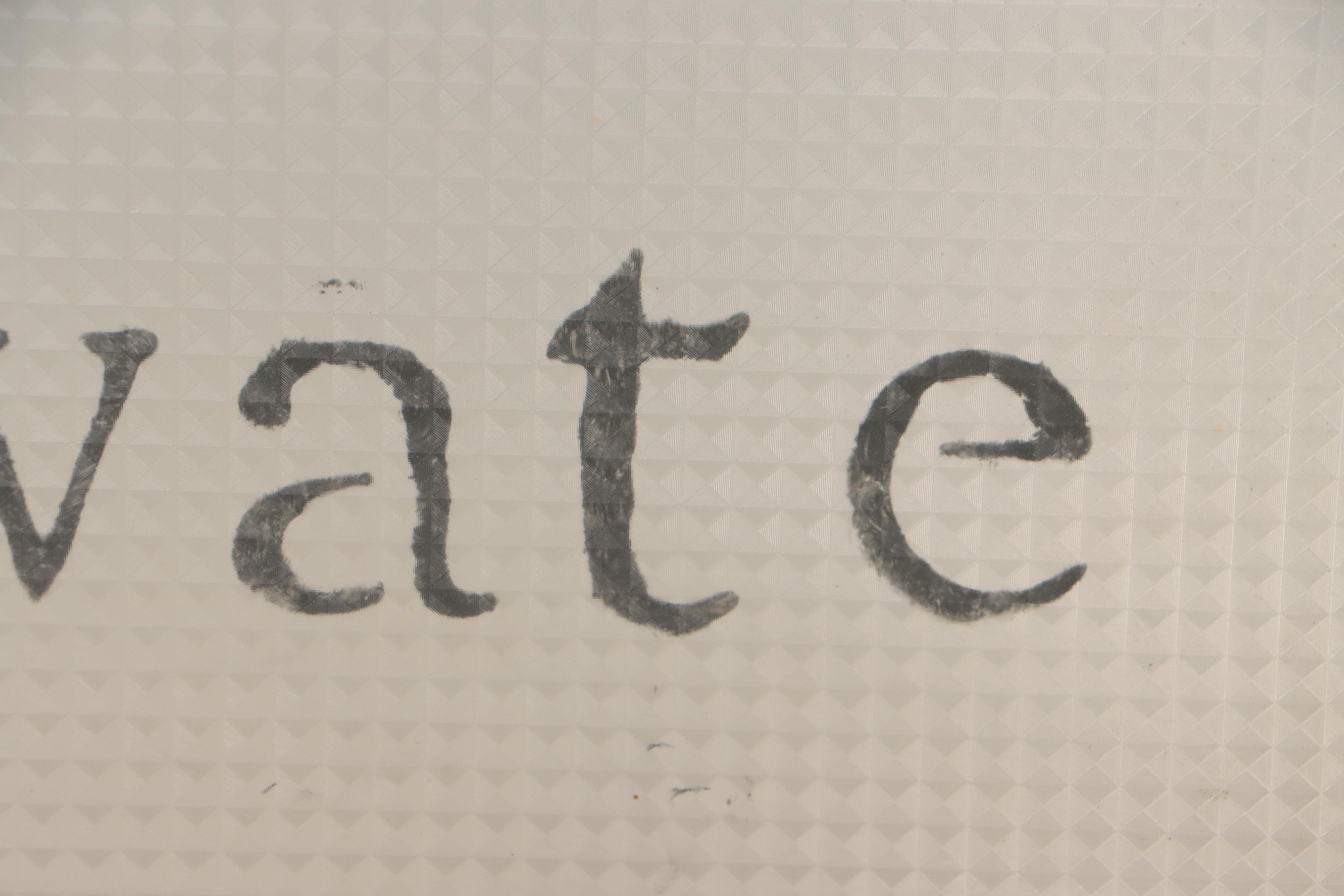 Textured Privacy Glass Window "Private", Early 20th Century