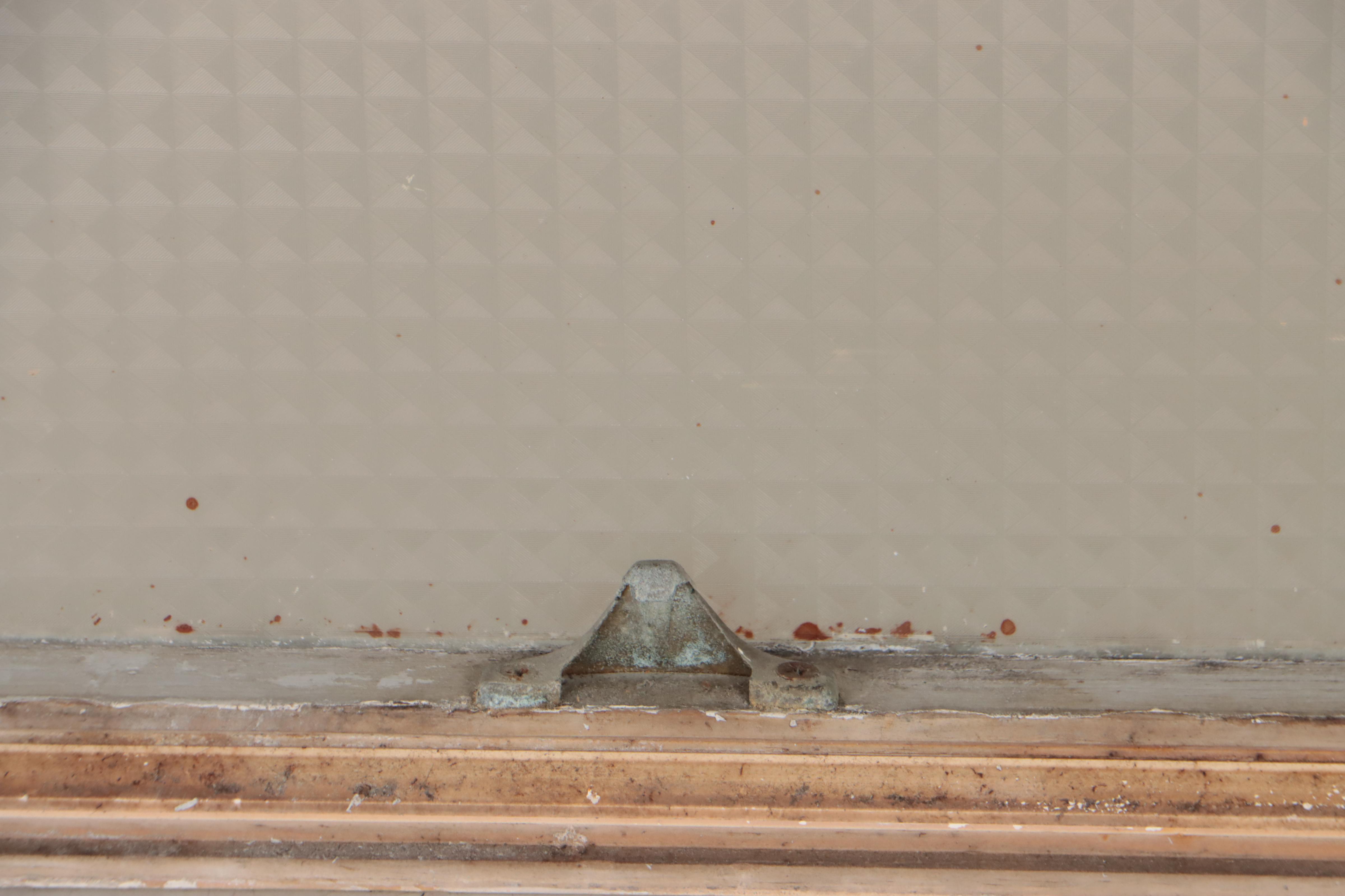 Textured Privacy Glass Window "Private", Early 20th Century