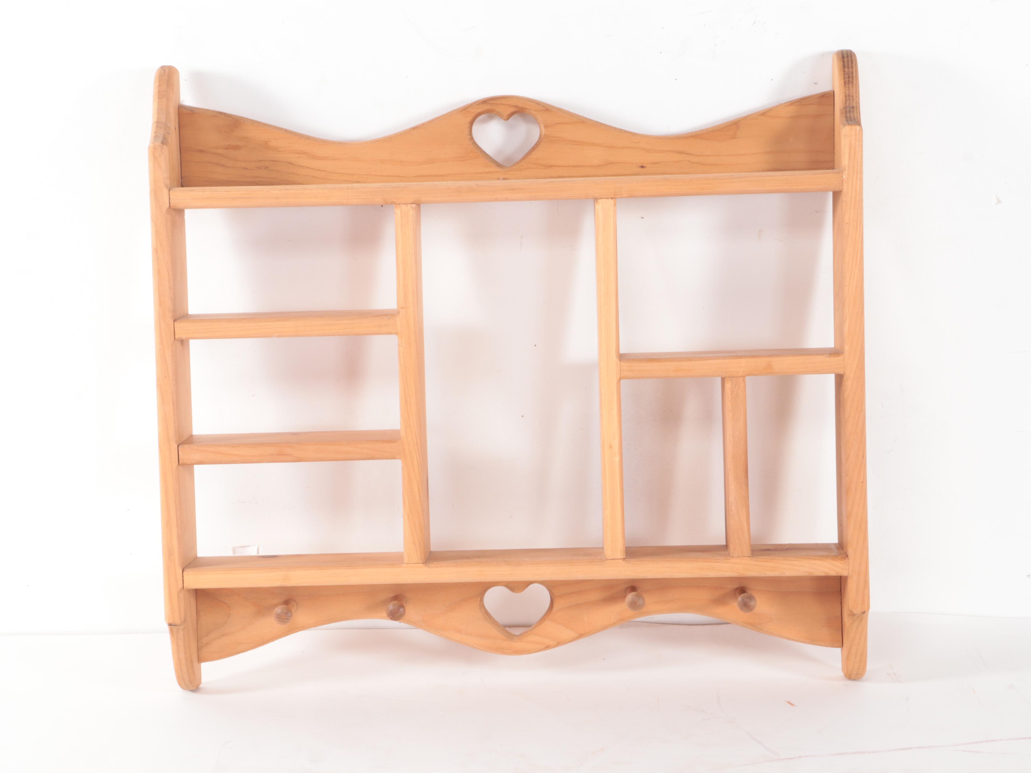 Pine Heart Cut Out Wall Shelves