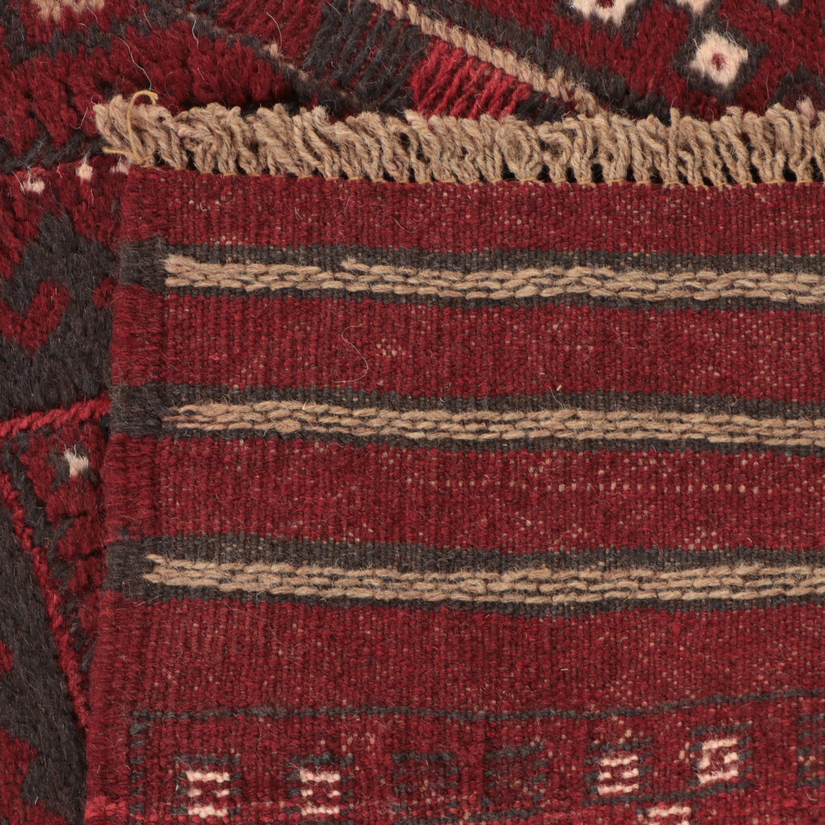 1'11 x 8'2 Hand-Knotted Afghan Baluch Carpet Runner