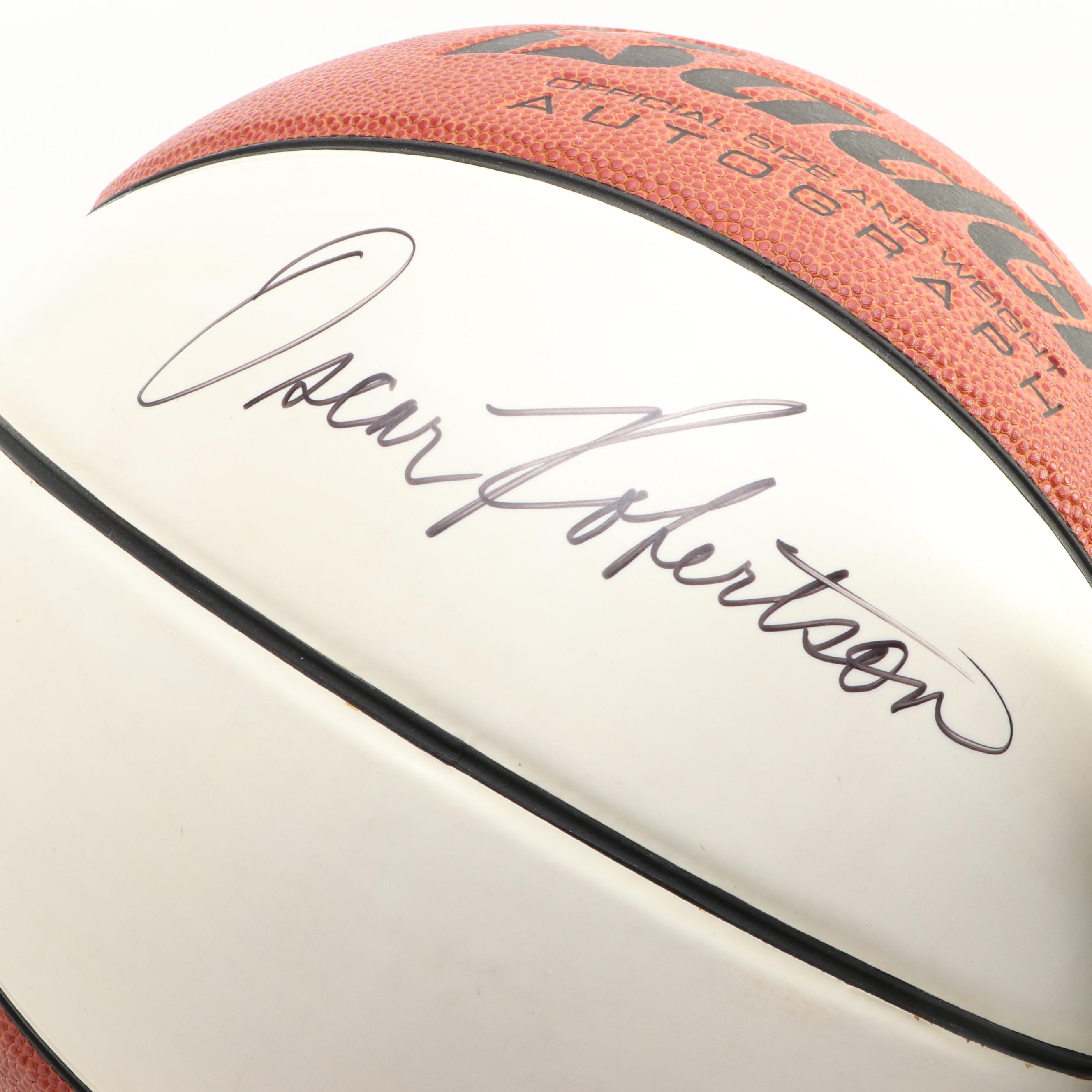 University Of Cincinnati Bearcats Oscar Robertson Signed Basketball, Book
