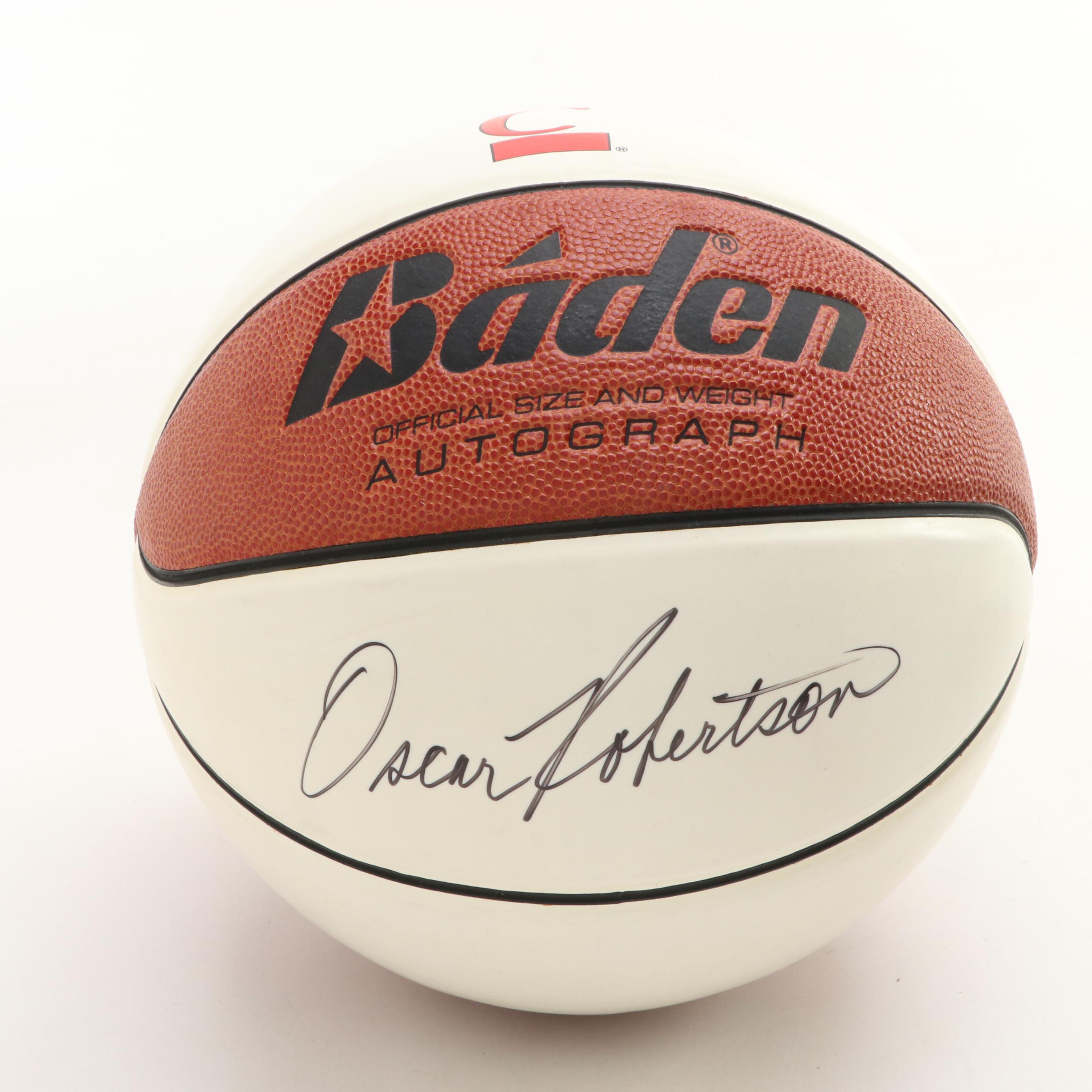 University Of Cincinnati Bearcats Oscar Robertson Signed Basketball, Book