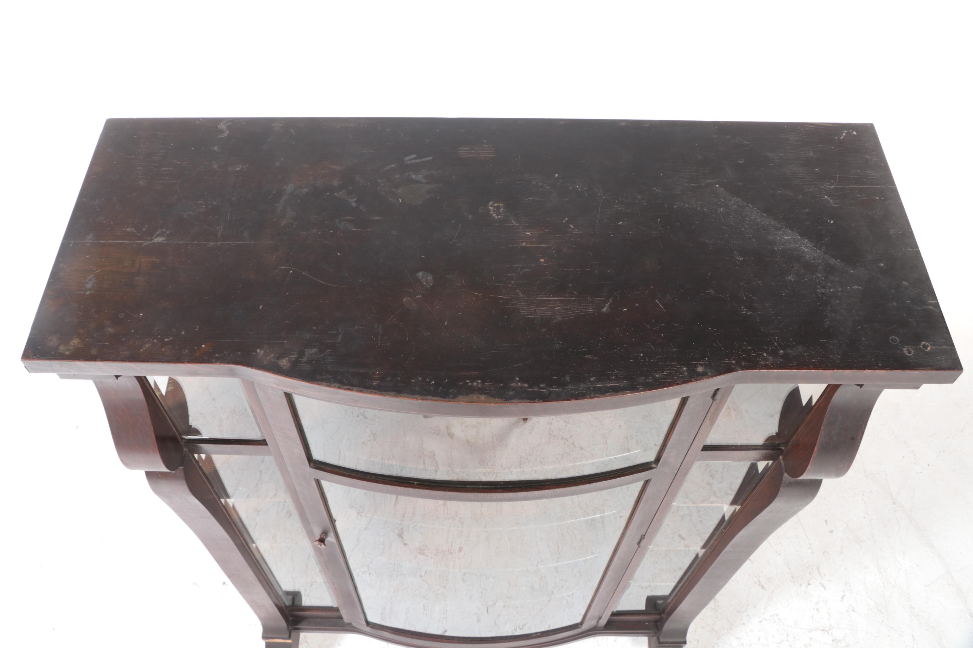 Empire Revival Mahogany China Cabinet with Beveled Glass, Early 20th Century