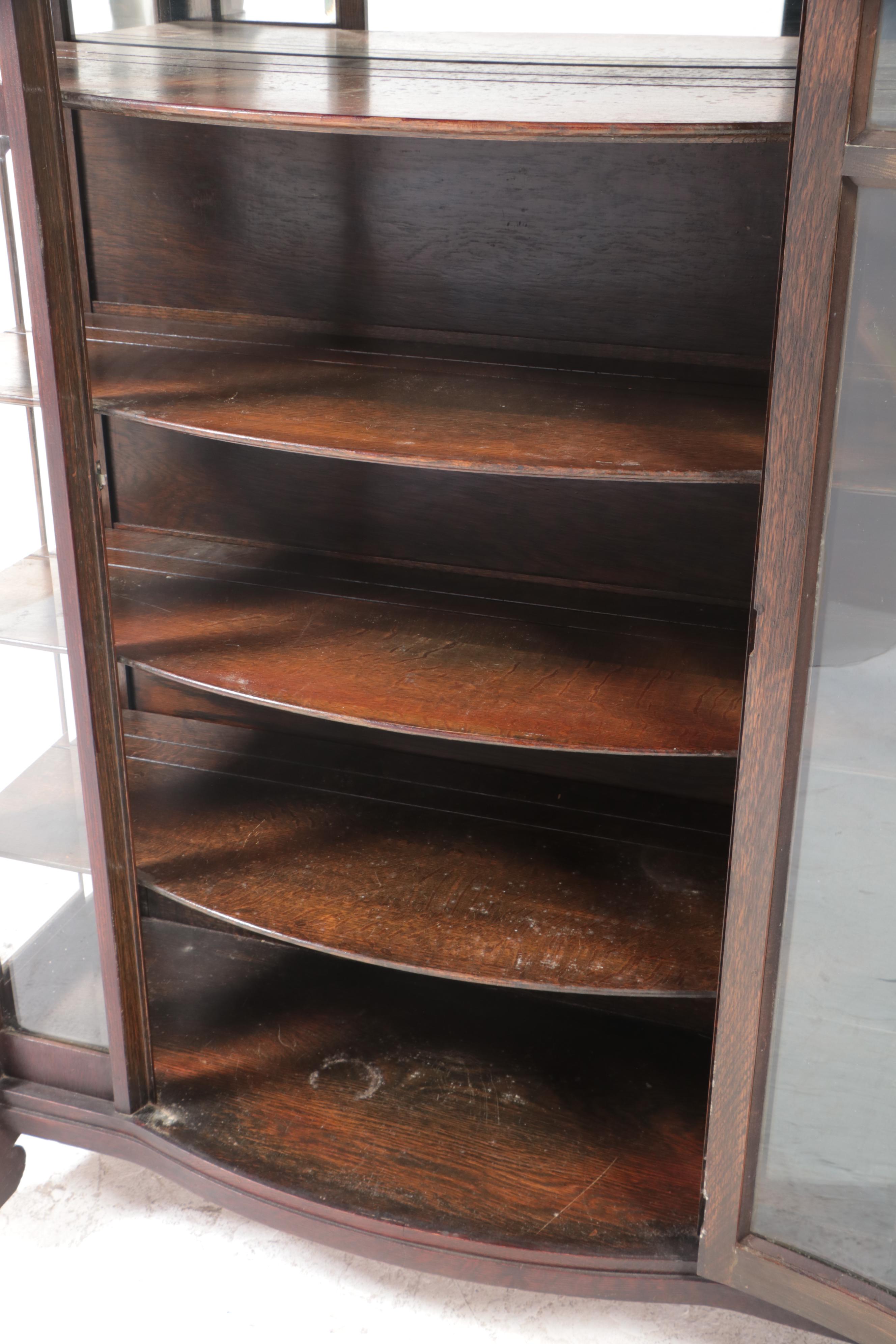 Empire Revival Mahogany China Cabinet with Beveled Glass, Early 20th Century