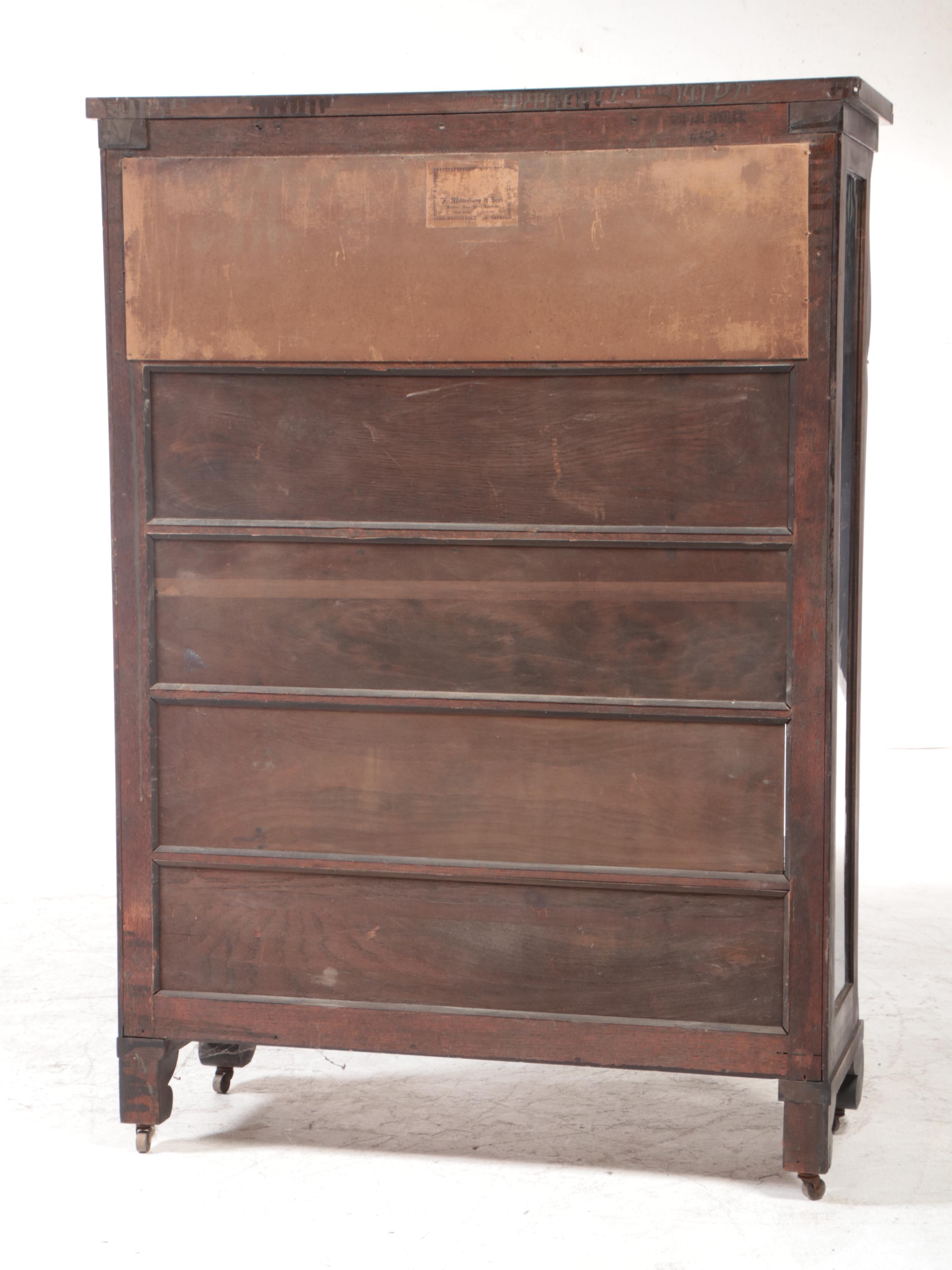Empire Revival Mahogany China Cabinet with Beveled Glass, Early 20th Century
