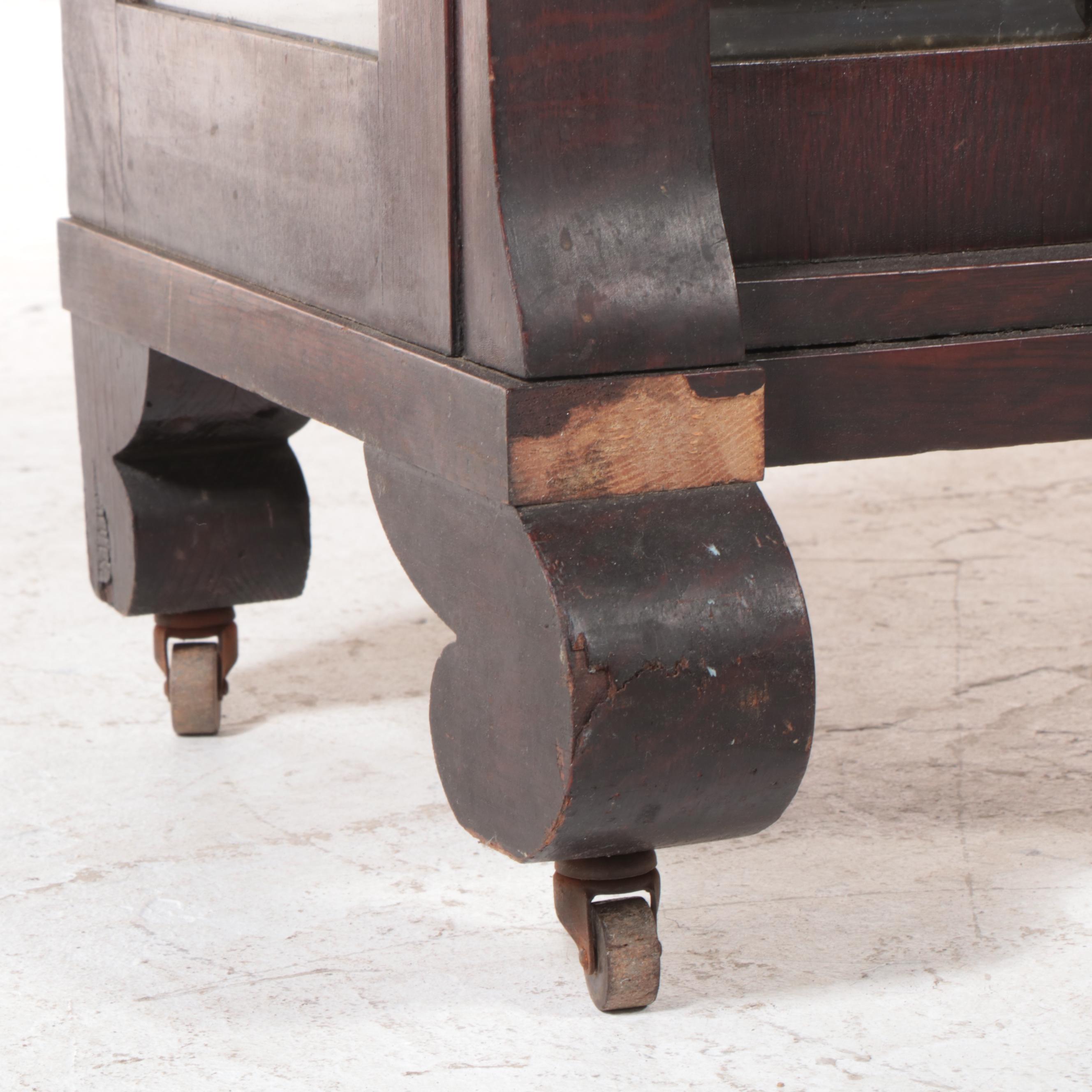 Empire Revival Mahogany China Cabinet with Beveled Glass, Early 20th Century