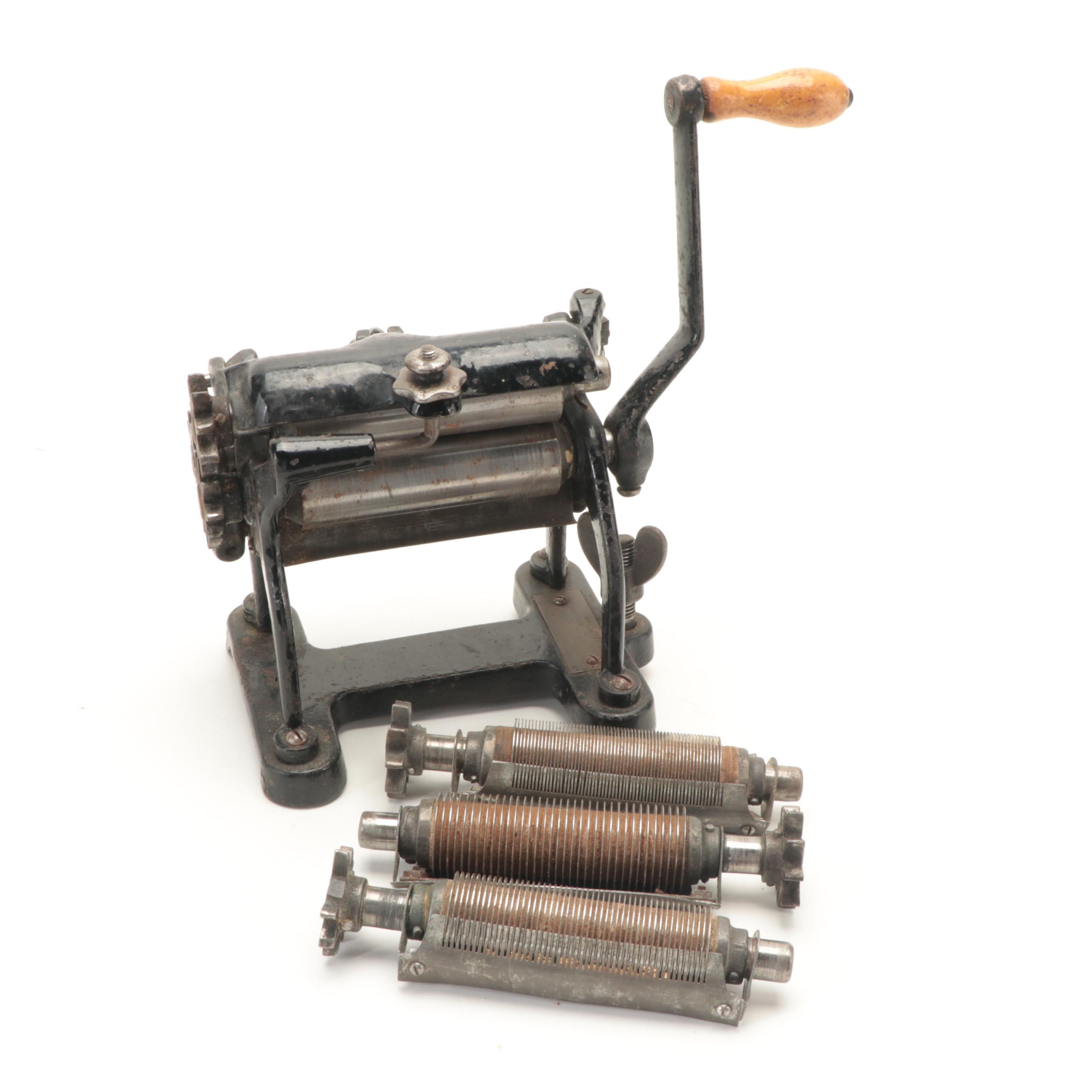 Vitantonio Cast Iron Hand Operated Pasta Machine with Attachments, Early 20th C.