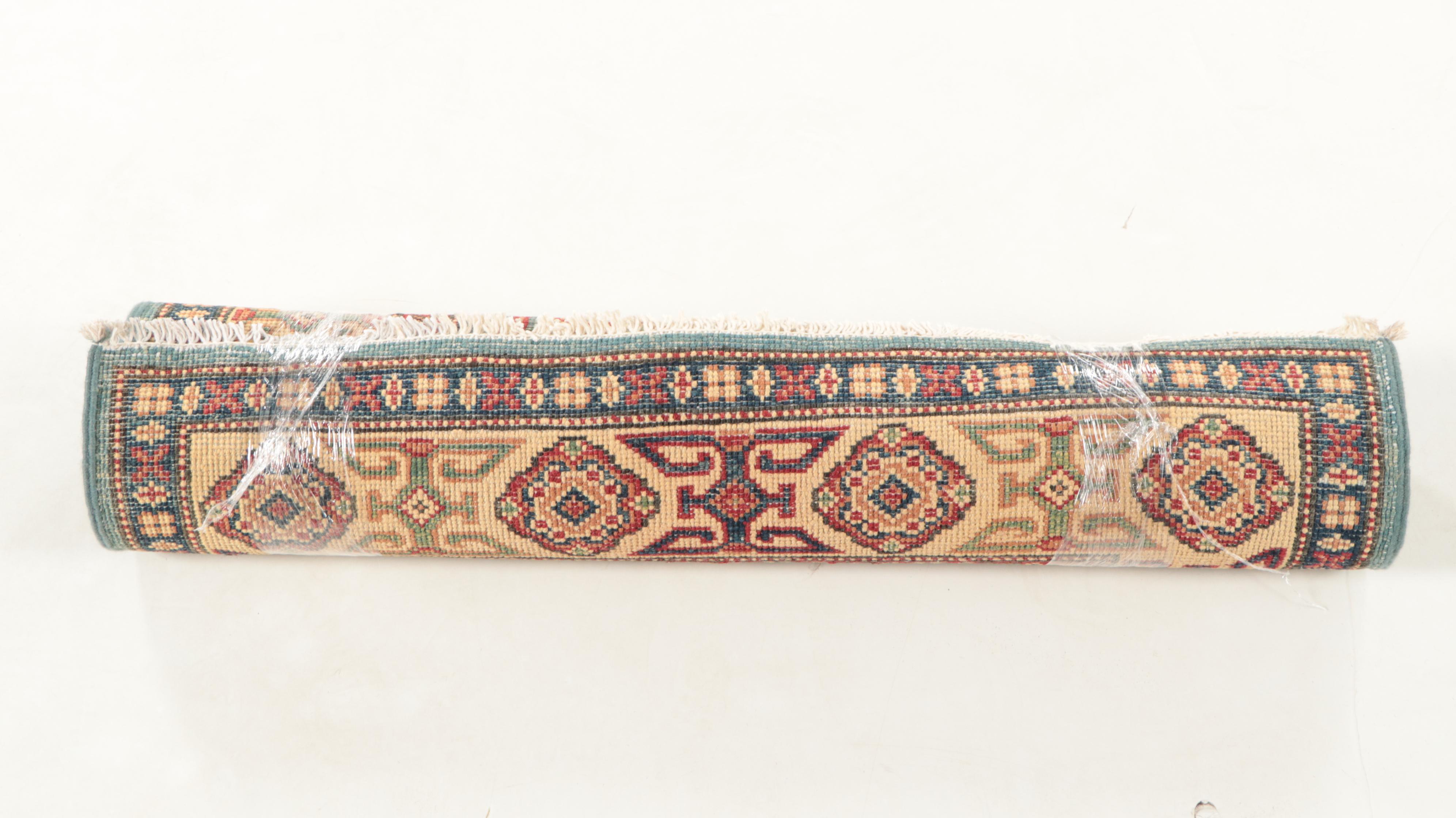 2'7 x 3'11 Hand-Knotted Afghan Kazak Style Accent Rug