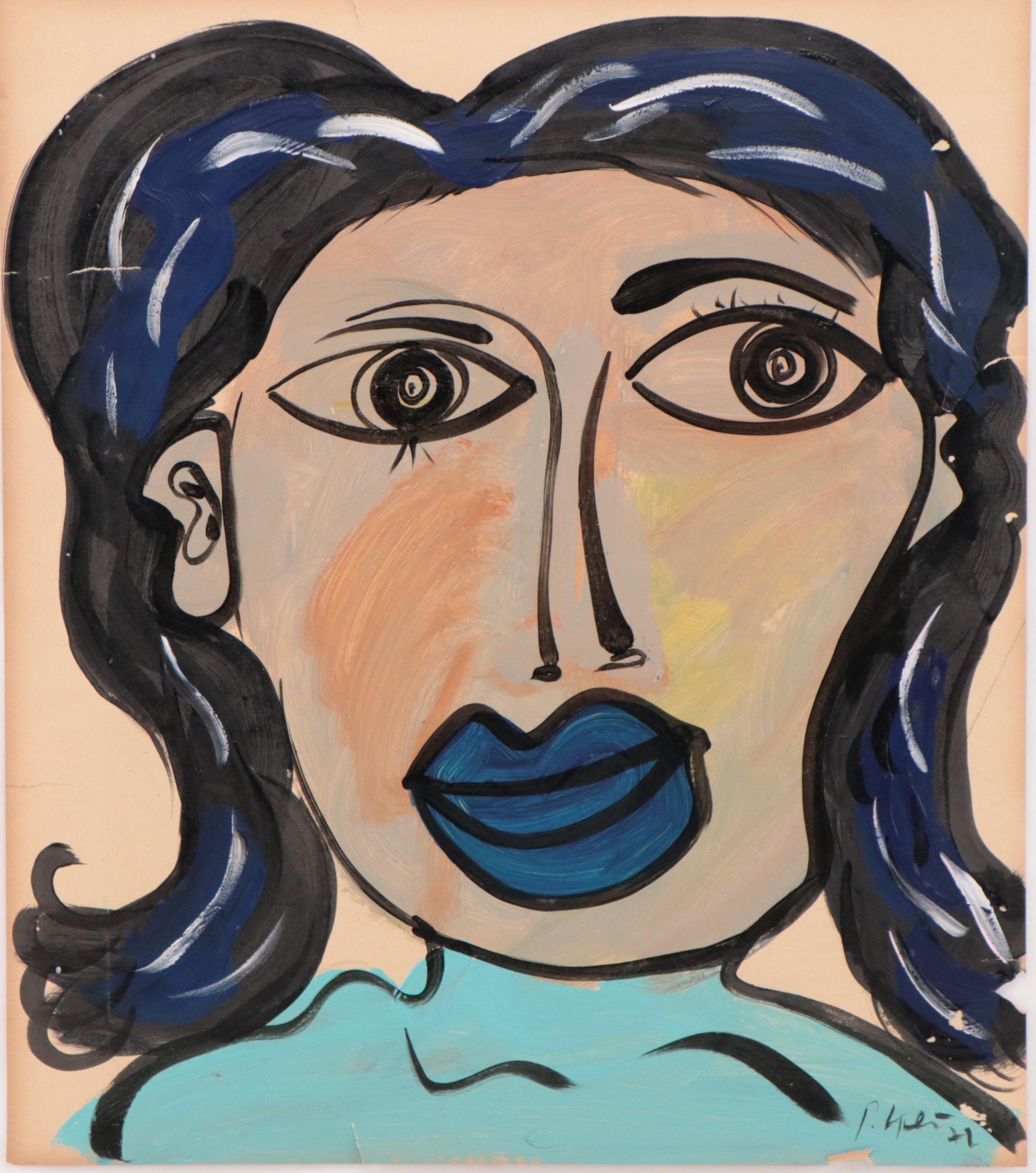 Peter Keil Abstract Portrait Acrylic Painting