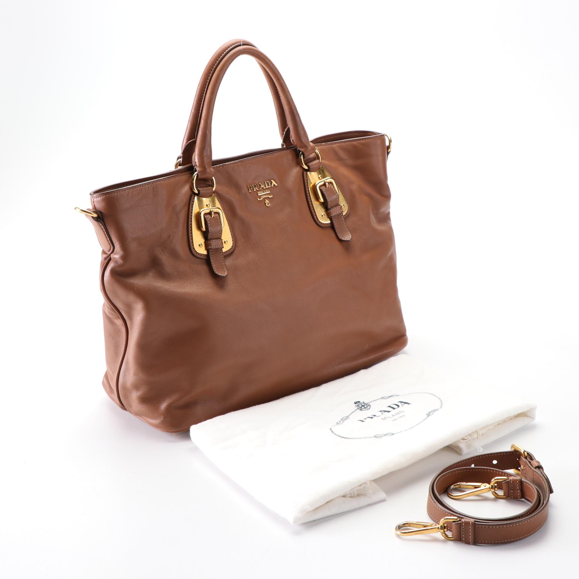 Prada Shopping Tote Bag BN1902 in Soft Calfskin Leather