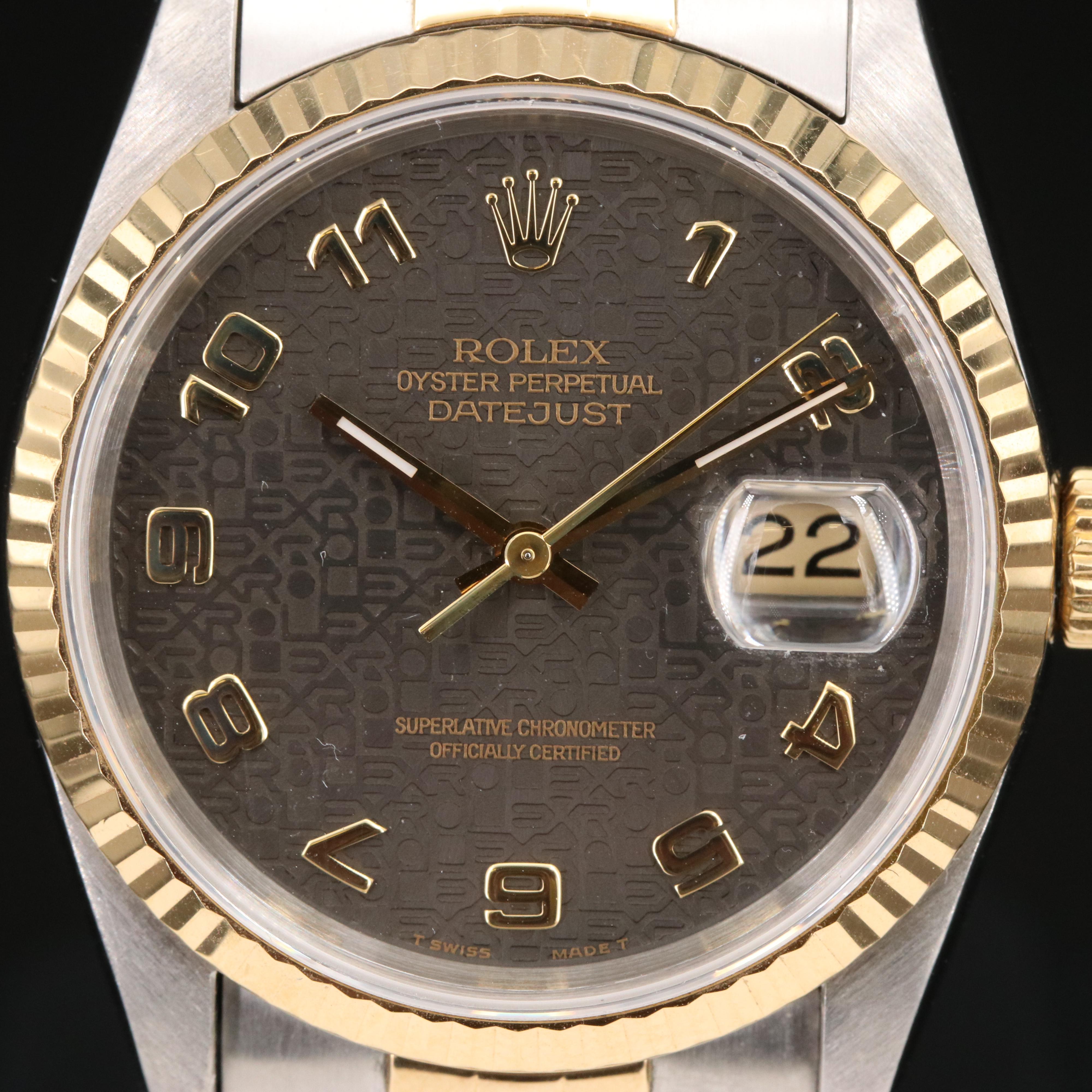 1995 18K and Stainless Steel Rolex Oyster Perpetual Datejust Watch