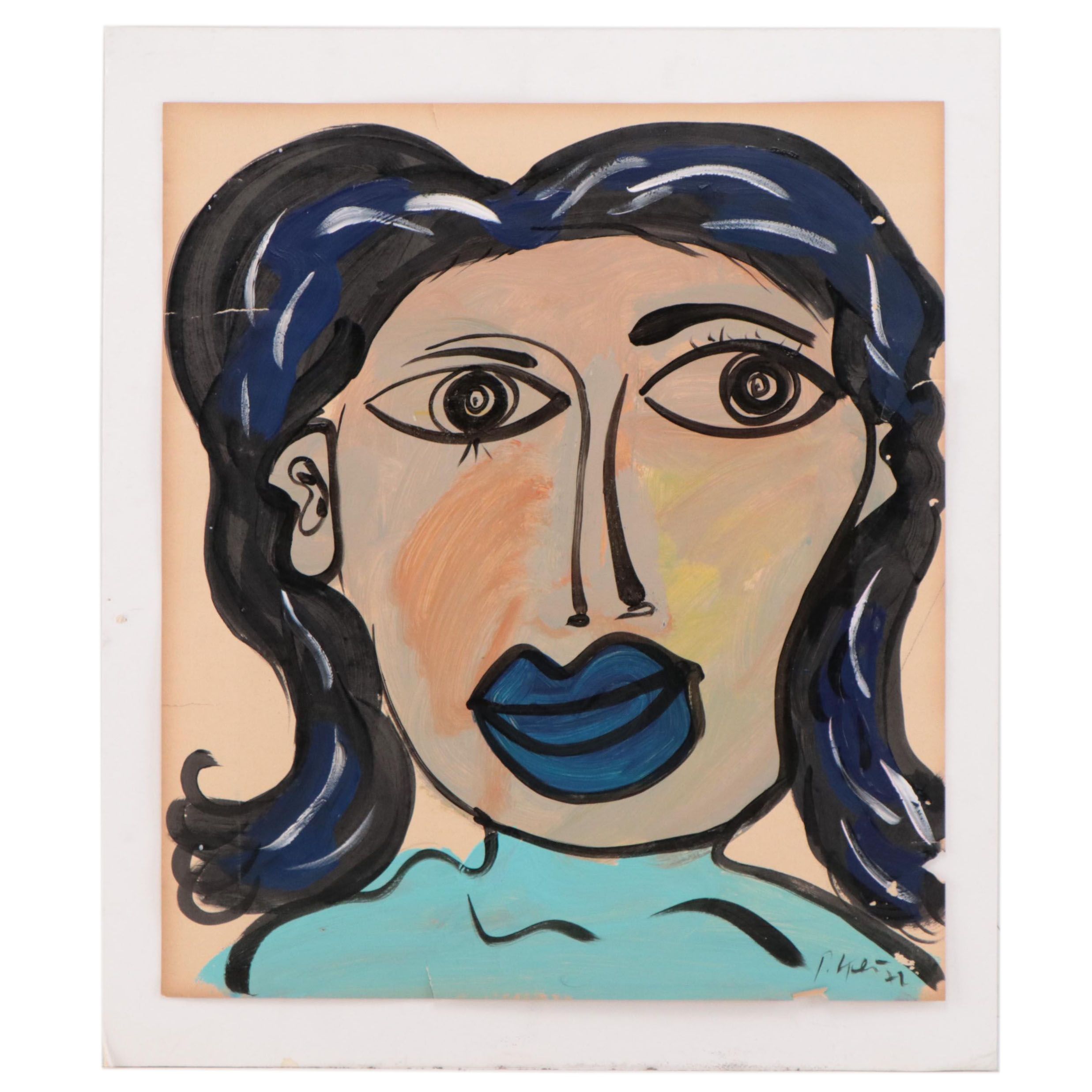 Peter Keil Abstract Portrait Acrylic Painting