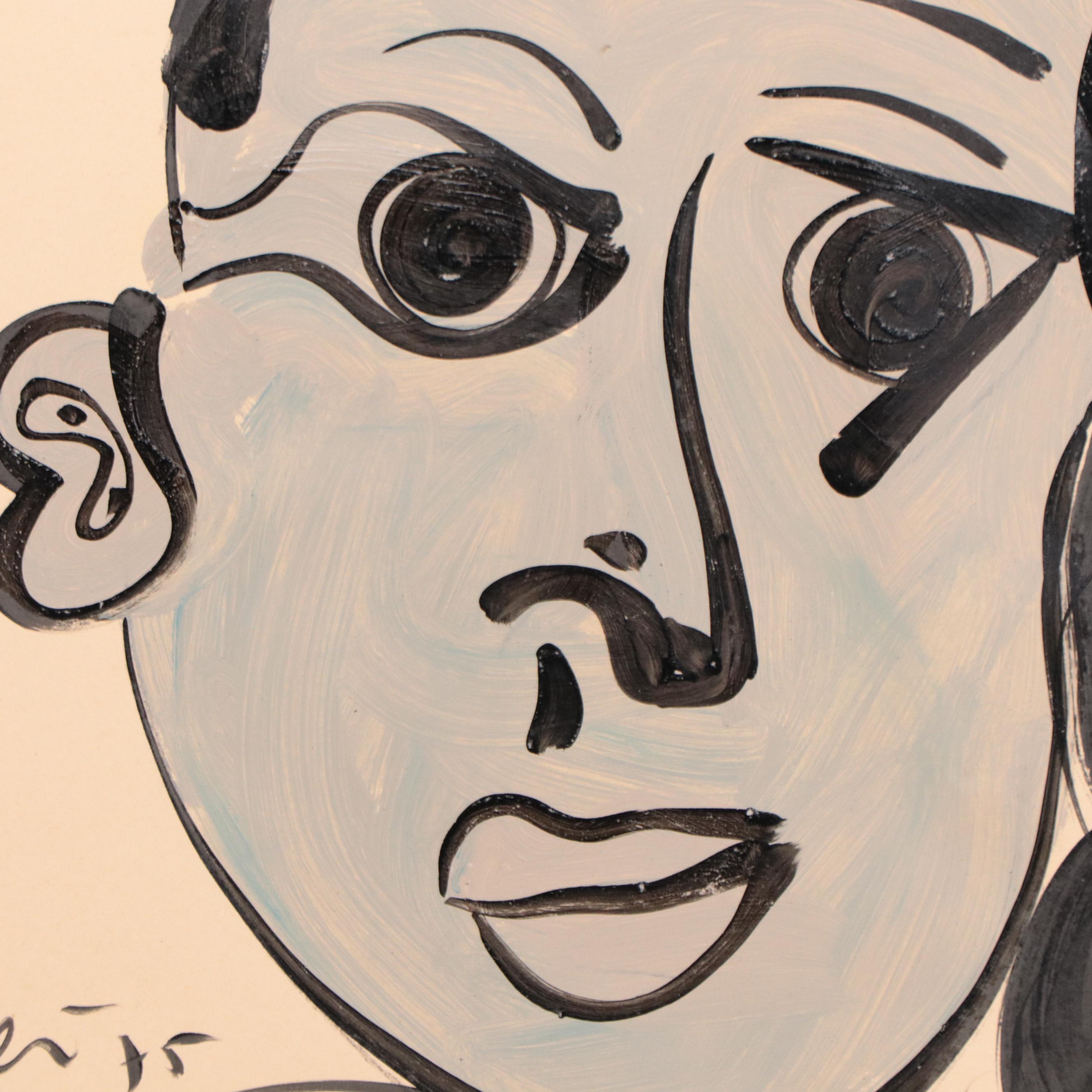 Peter Keil Abstract Portrait Acrylic Painting