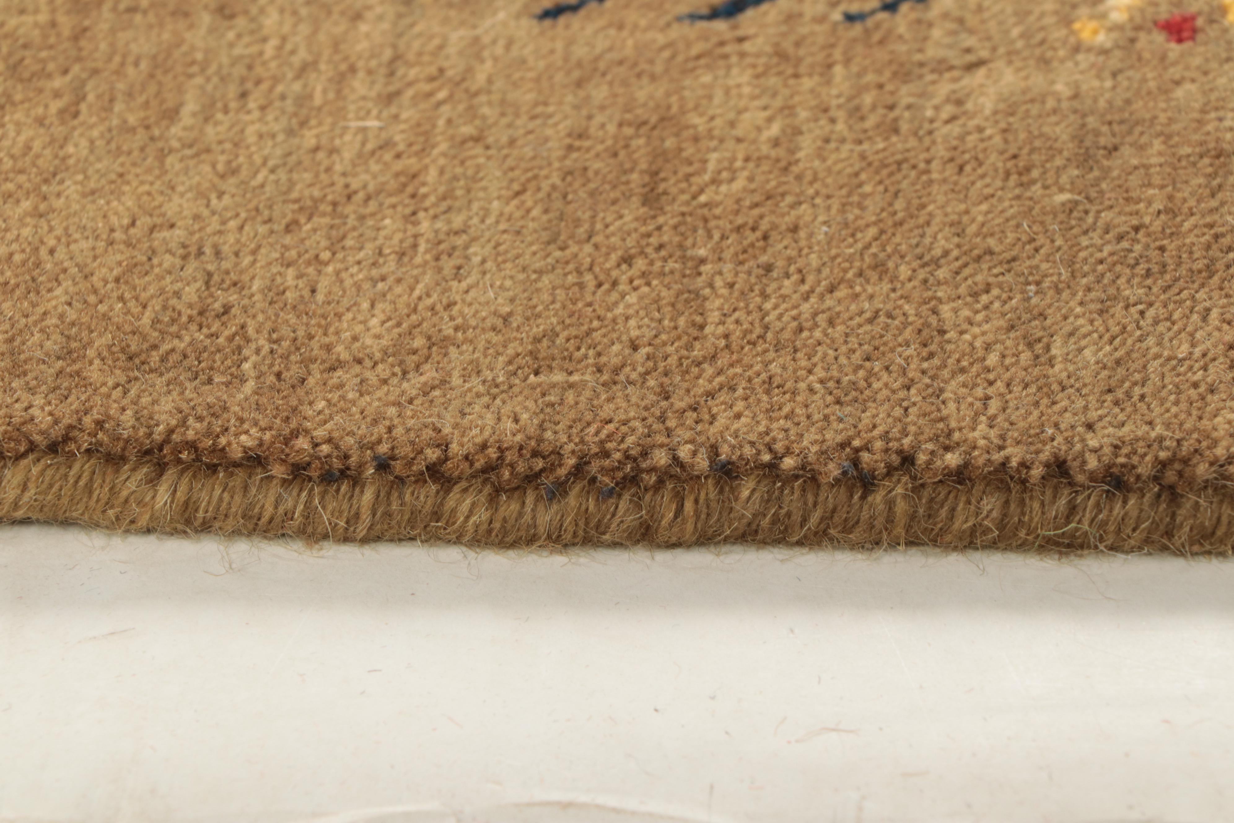 3'10 x 5'8 Hand-Knotted Indo-Persian Gabbeh Area Rug