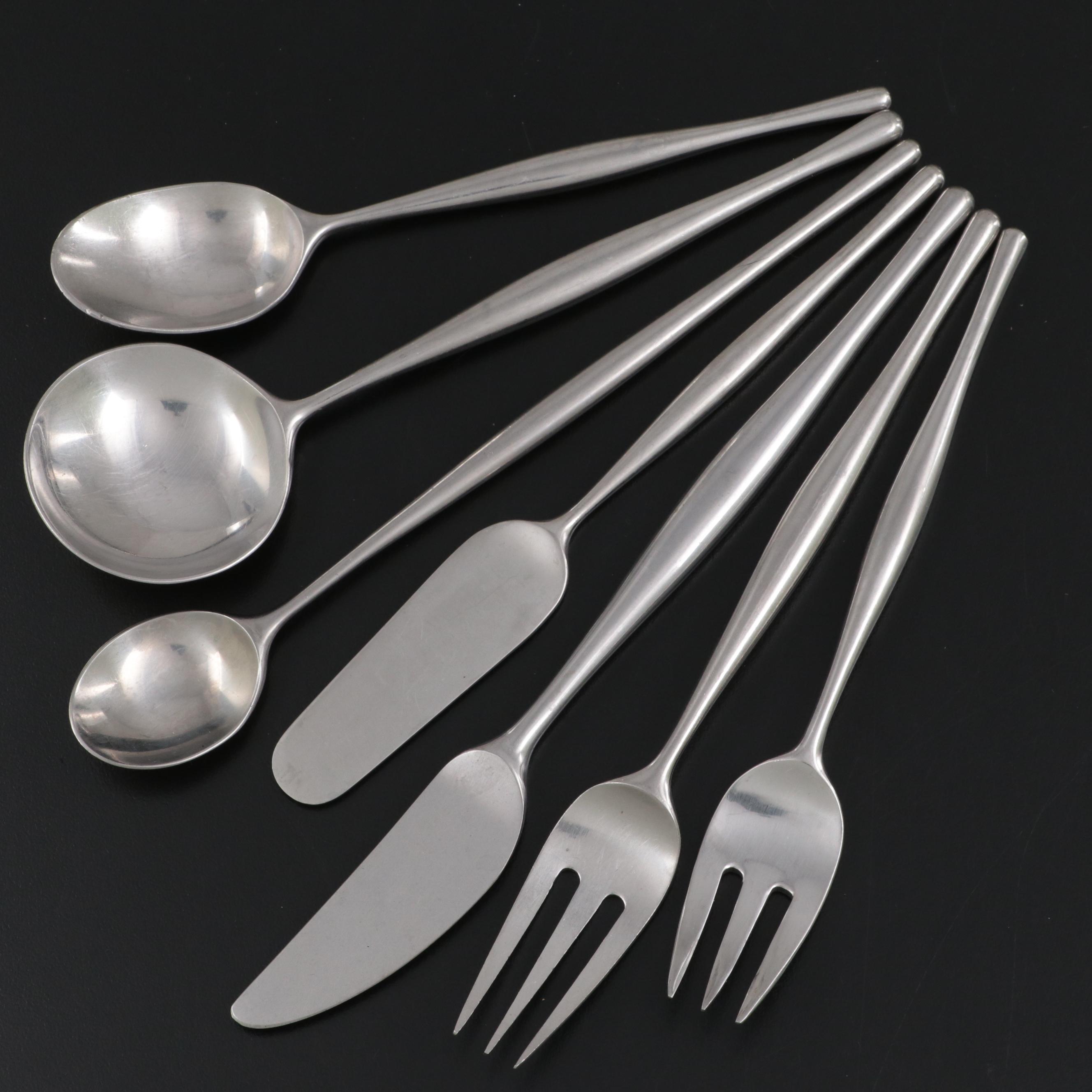 Lauffer Norway "Design 3" Stainless Flatware,  Mid to Late 20th Century