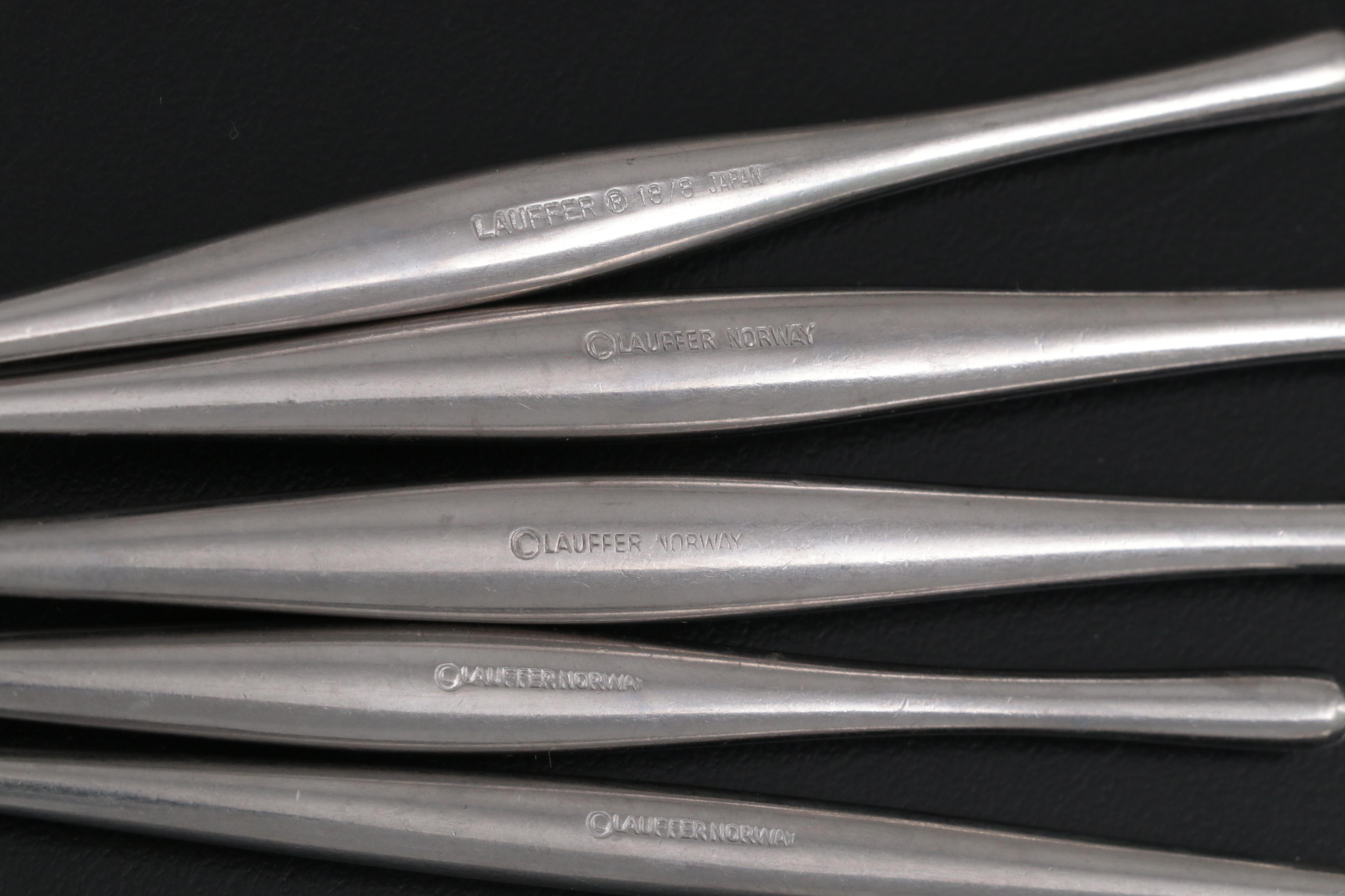 Lauffer Norway "Design 3" Stainless Flatware,  Mid to Late 20th Century