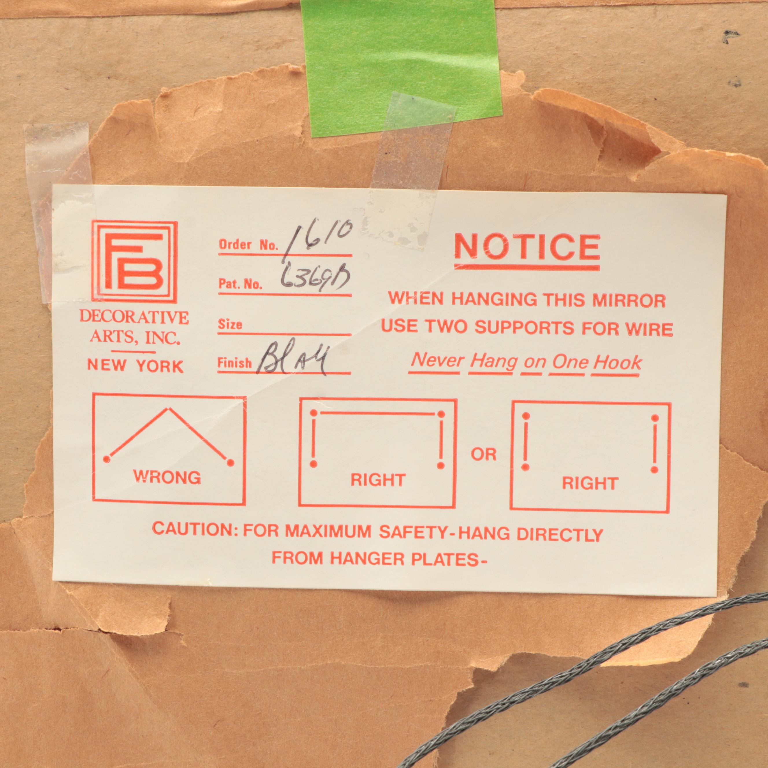 Friedman Brothers Decorative Arts Hand-Painted Wall Mirror, 20th Century