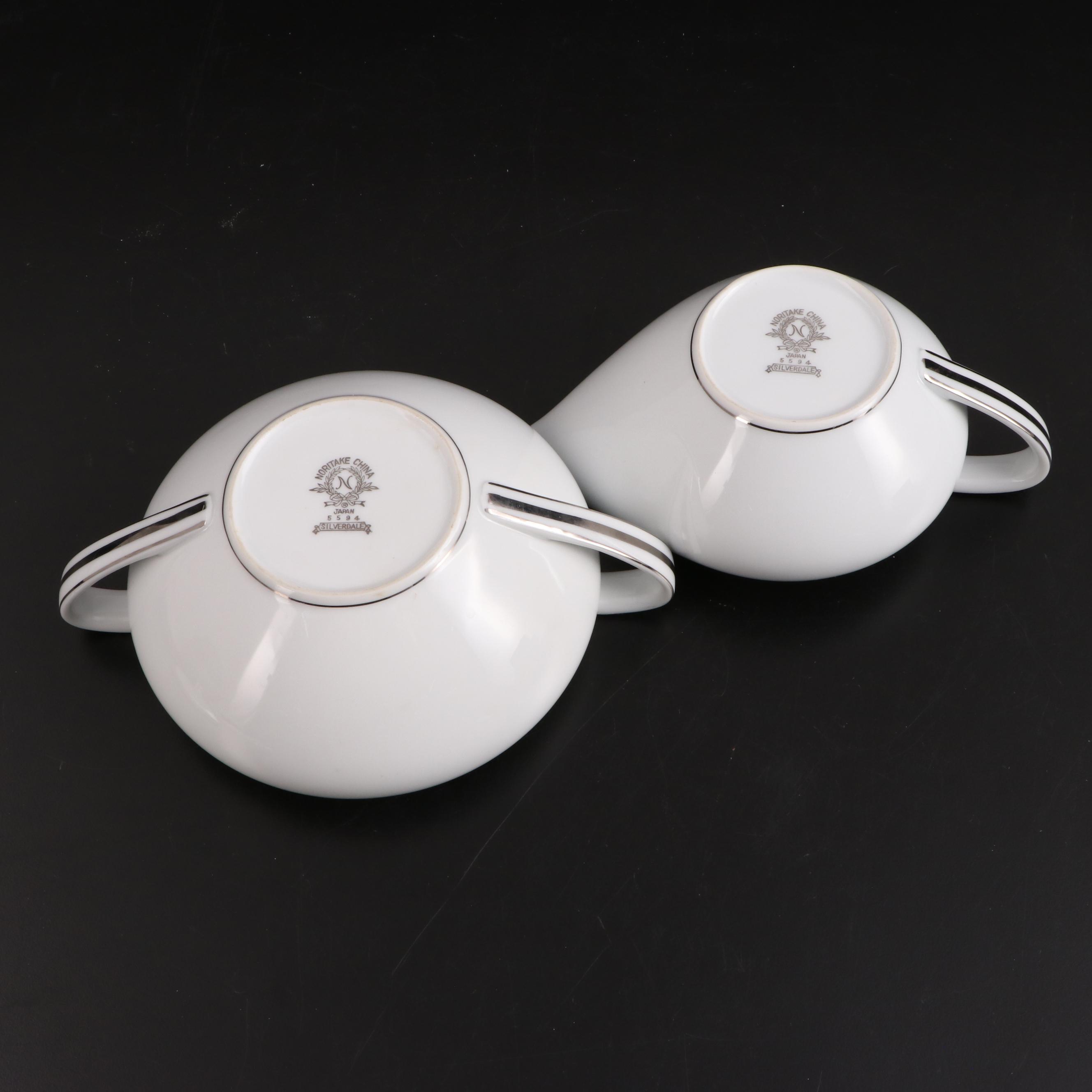 Noritake "Silverdale" Porcelain Dinnerware with Royal Doulton Bone China Teapot
