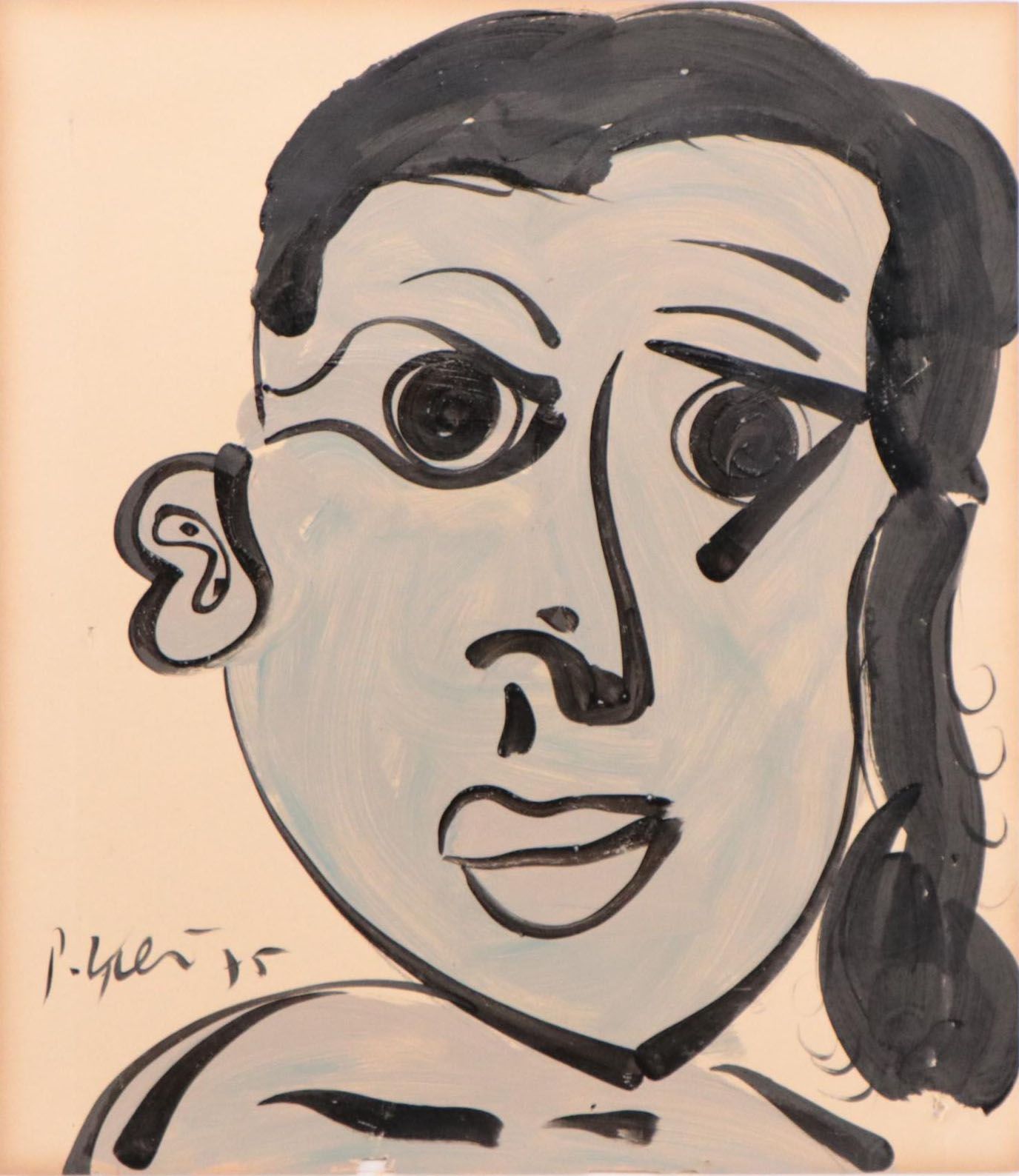 Peter Keil Abstract Portrait Acrylic Painting