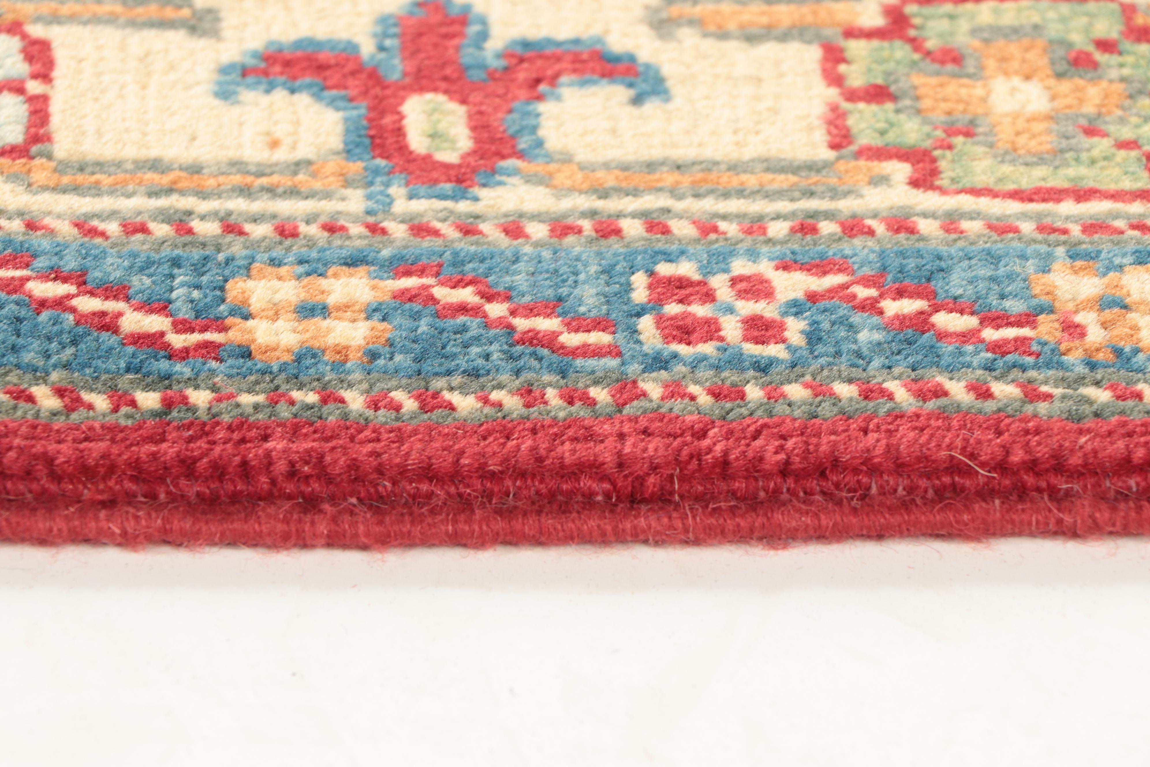 2'7 x 11'7 Hand-Knotted Afghan Kazak Style Carpet Runner