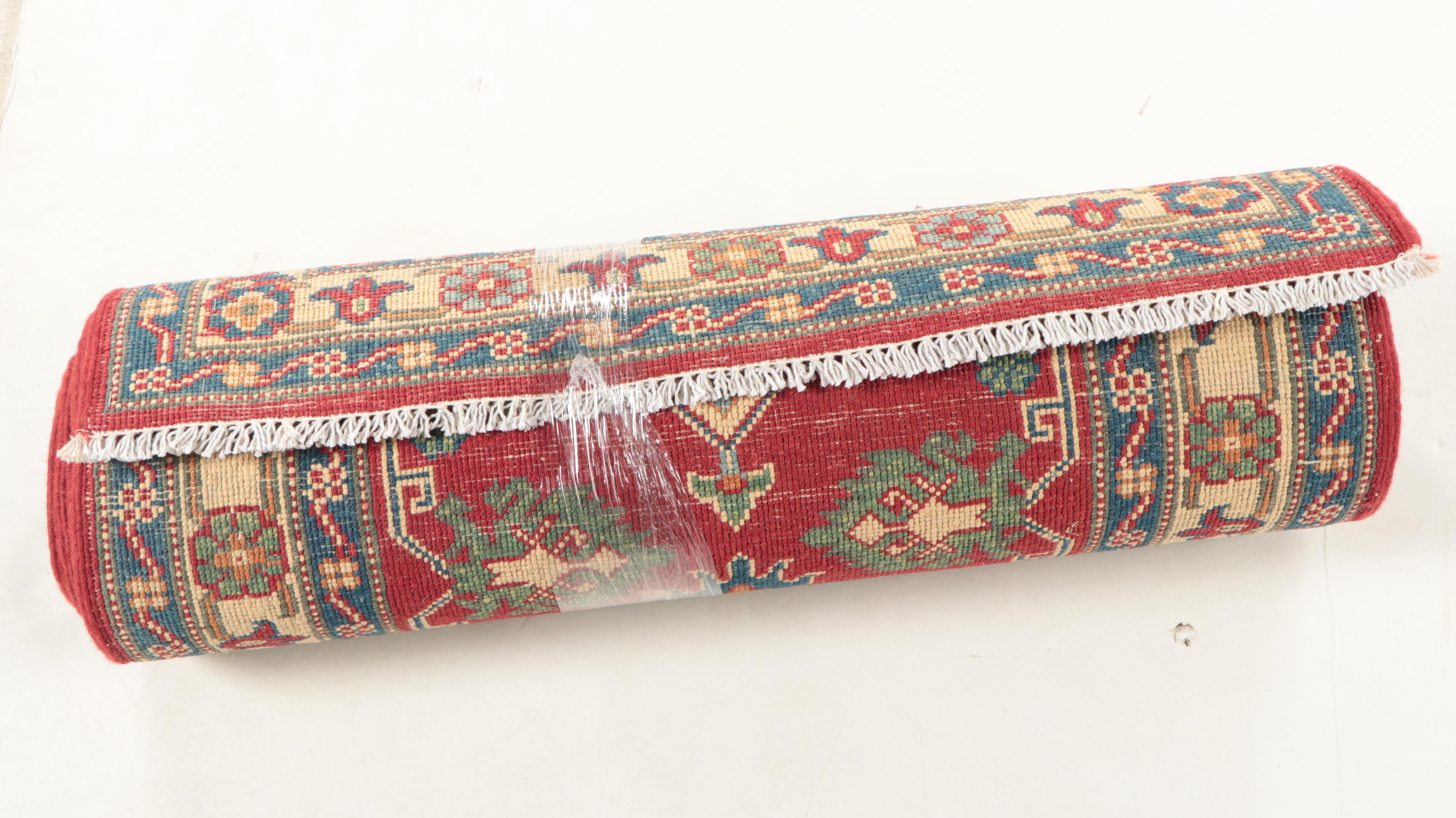 2'7 x 11'7 Hand-Knotted Afghan Kazak Style Carpet Runner