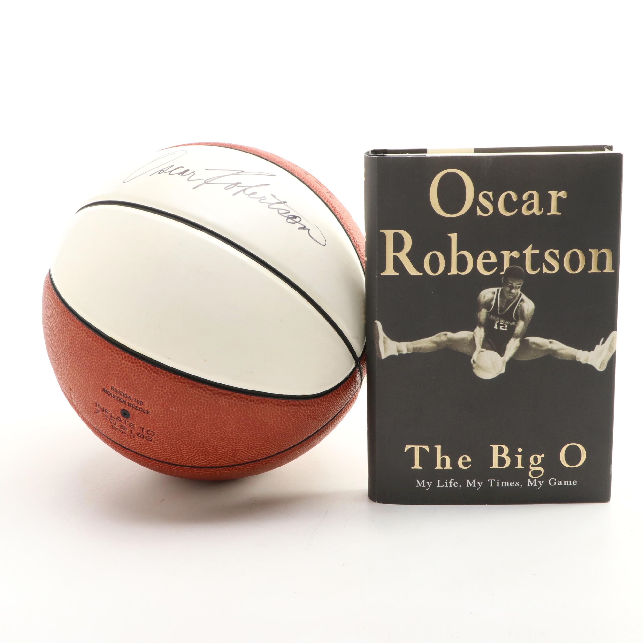University Of Cincinnati Bearcats Oscar Robertson Signed Basketball, Book