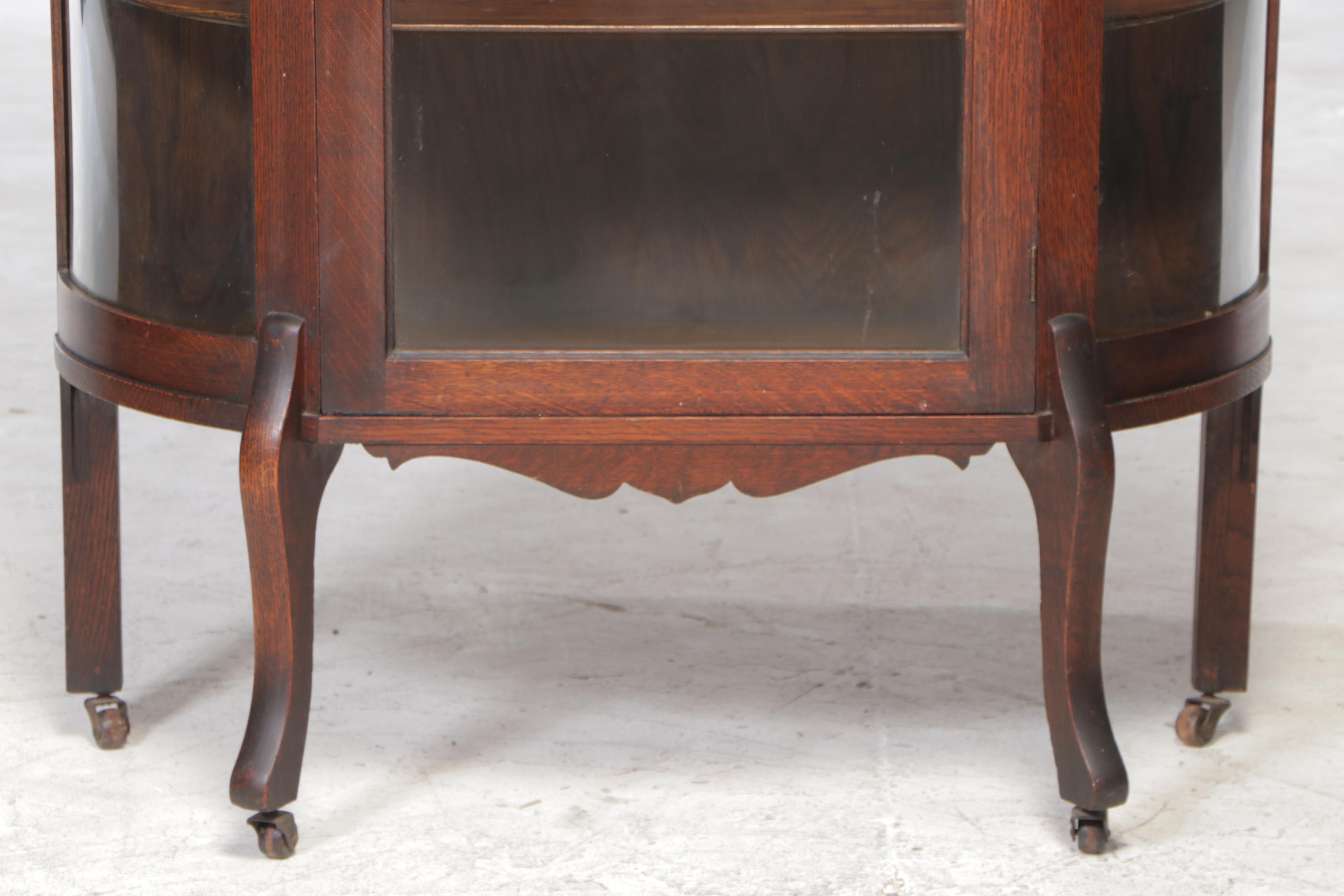 Late Victorian Oak China Cabinet, Late 19th/Early 20th Century