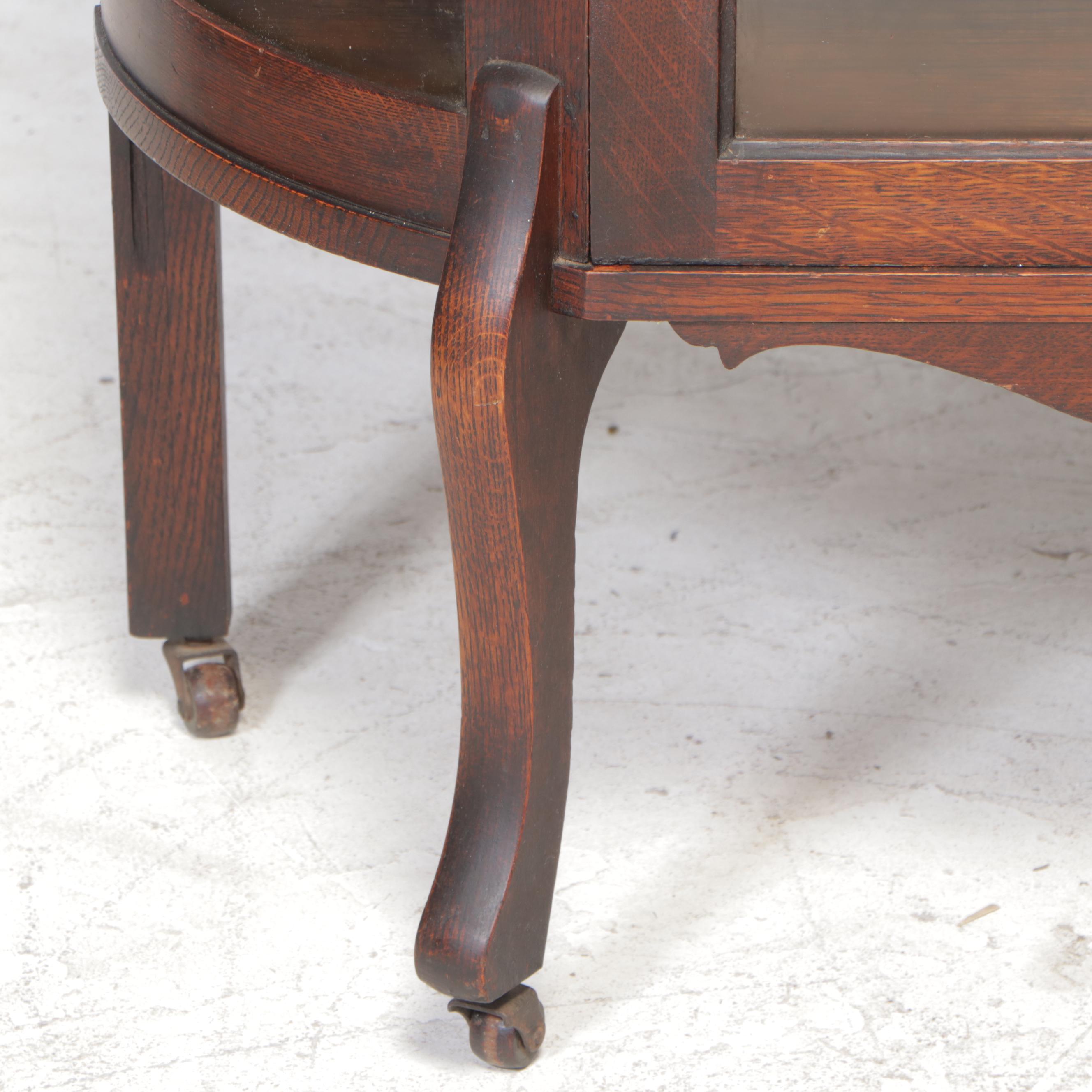 Late Victorian Oak China Cabinet, Late 19th/Early 20th Century