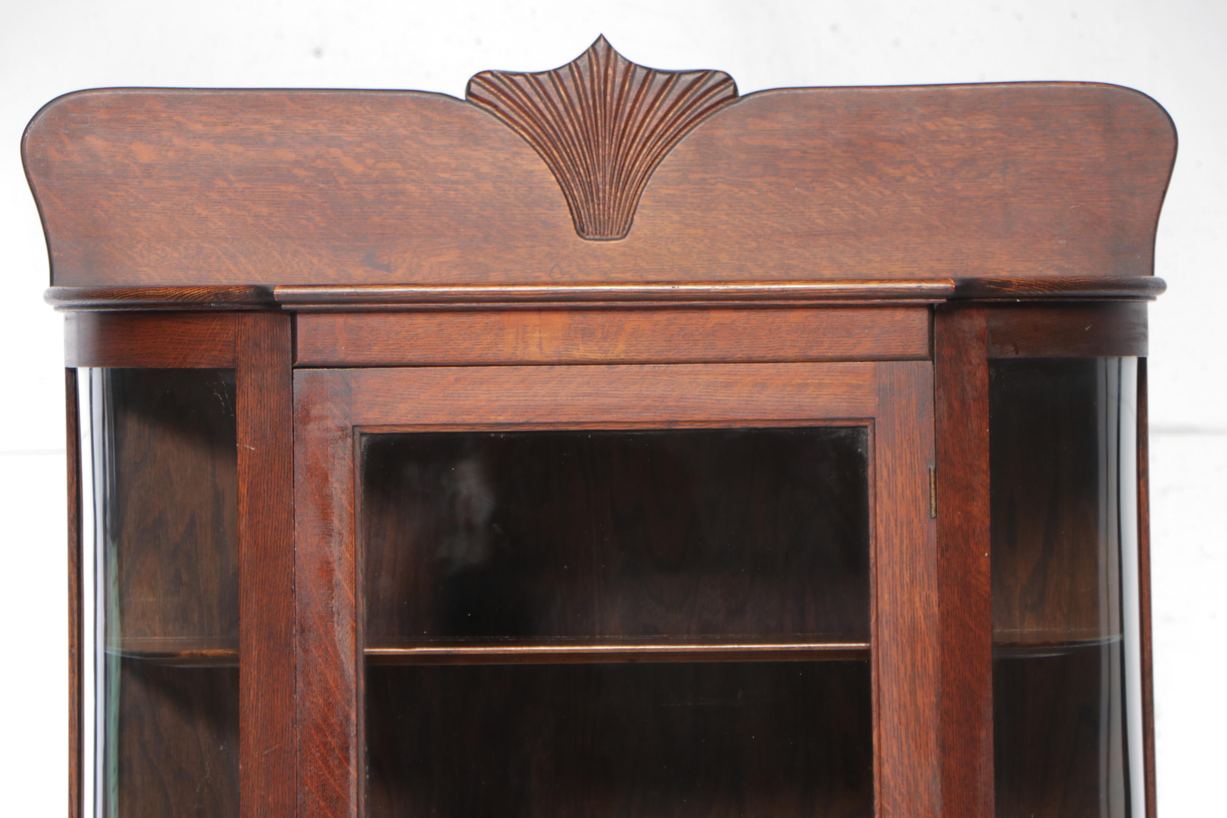 Late Victorian Oak China Cabinet, Late 19th/Early 20th Century