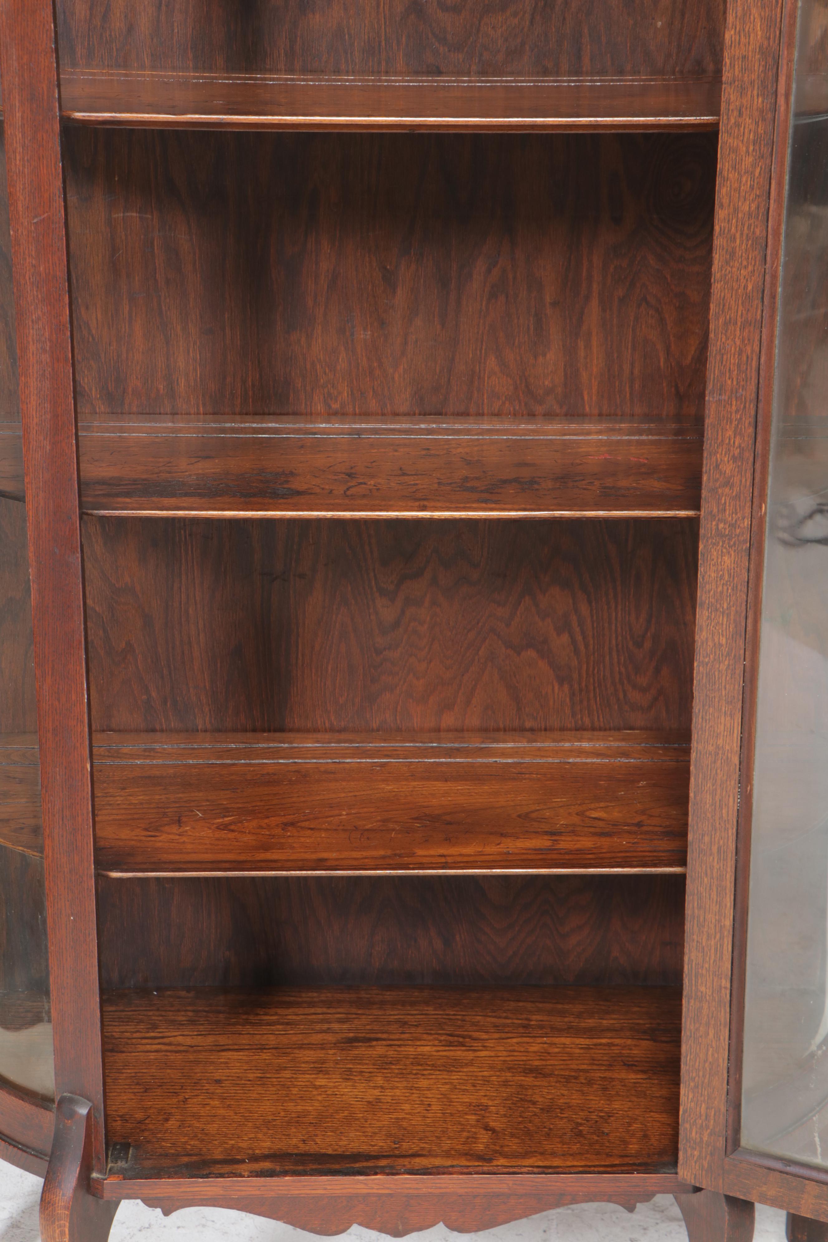 Late Victorian Oak China Cabinet, Late 19th/Early 20th Century
