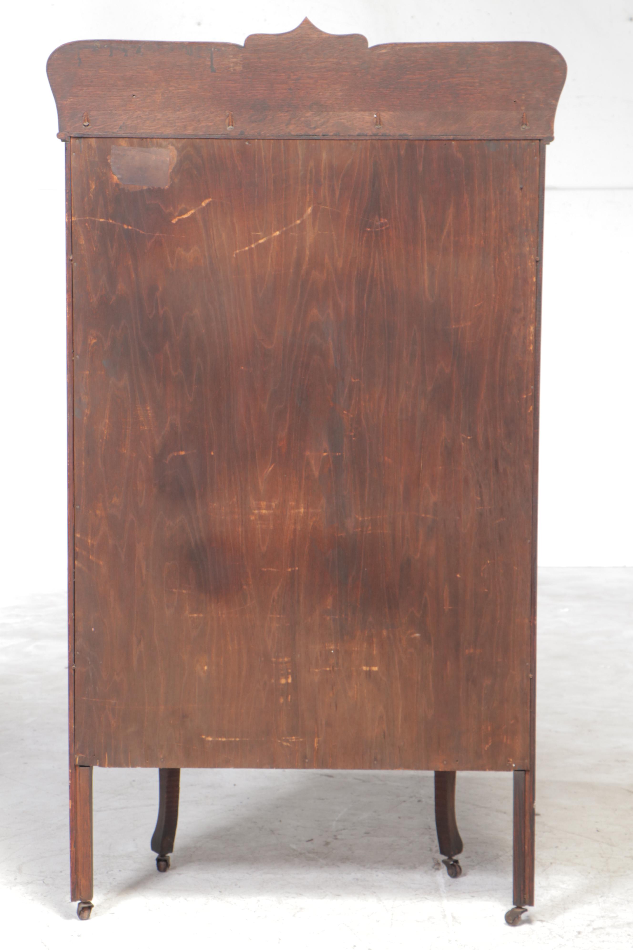 Late Victorian Oak China Cabinet, Late 19th/Early 20th Century