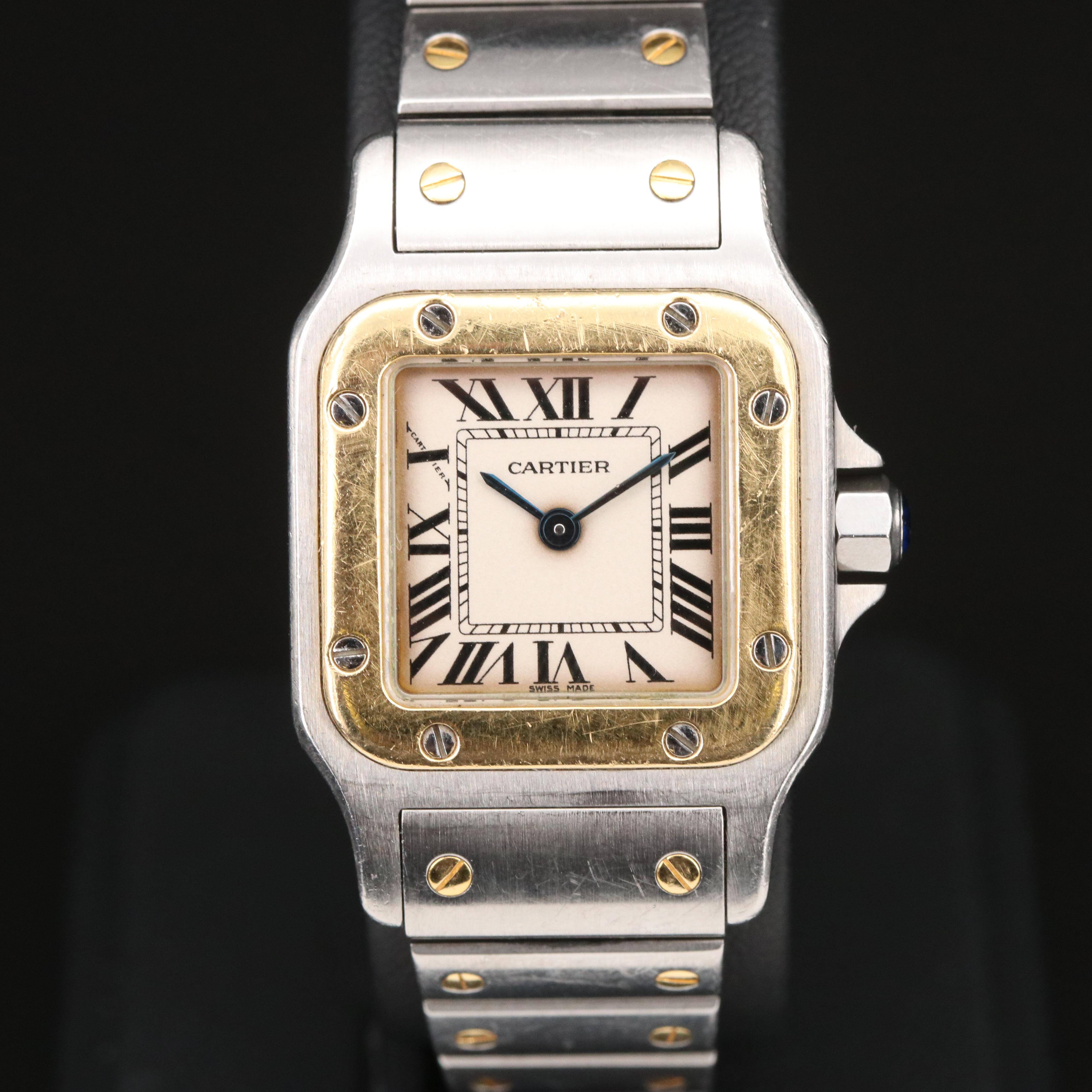 18K and Stainless Steel Cartier Santos De Cartier Quartz Watch