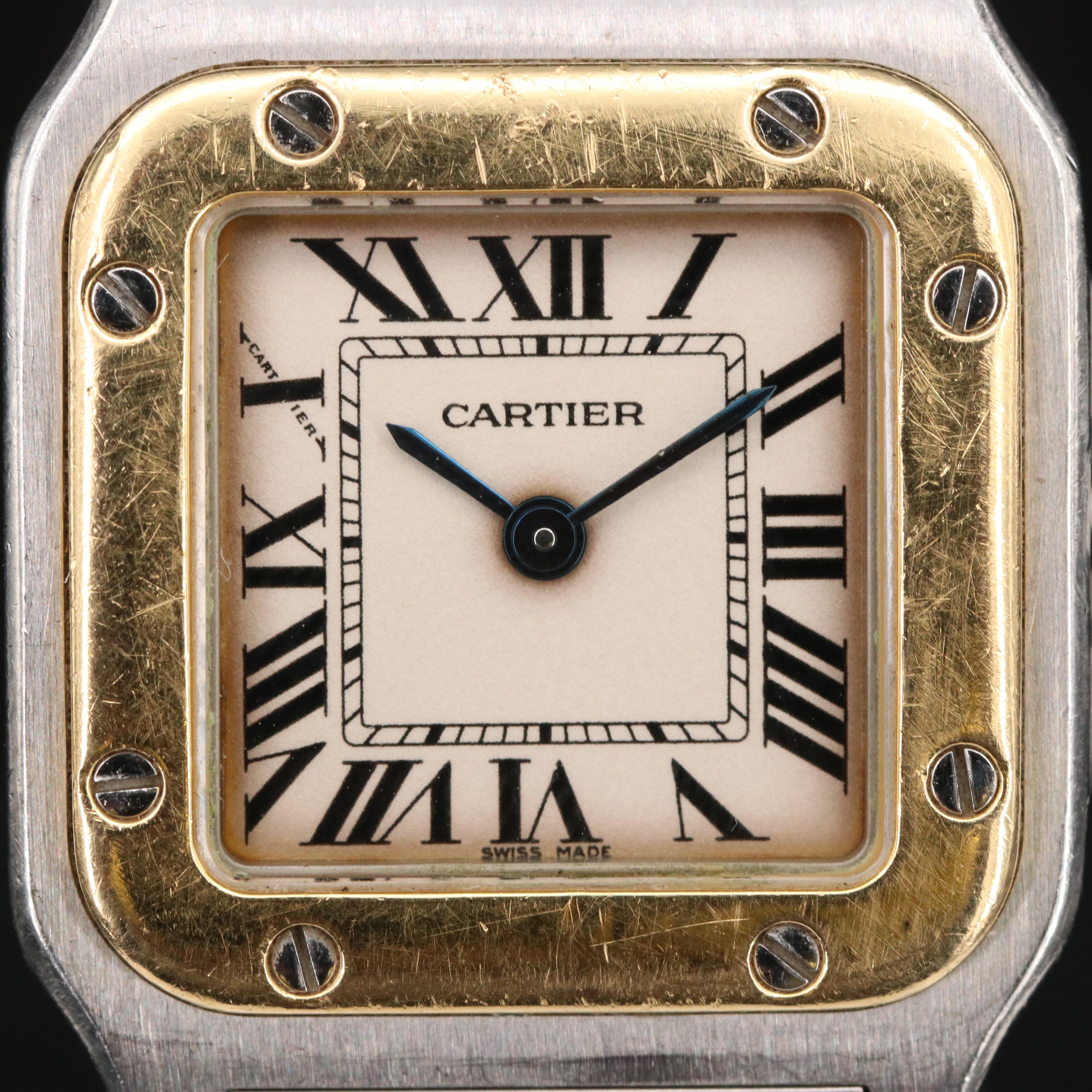 18K and Stainless Steel Cartier Santos De Cartier Quartz Watch
