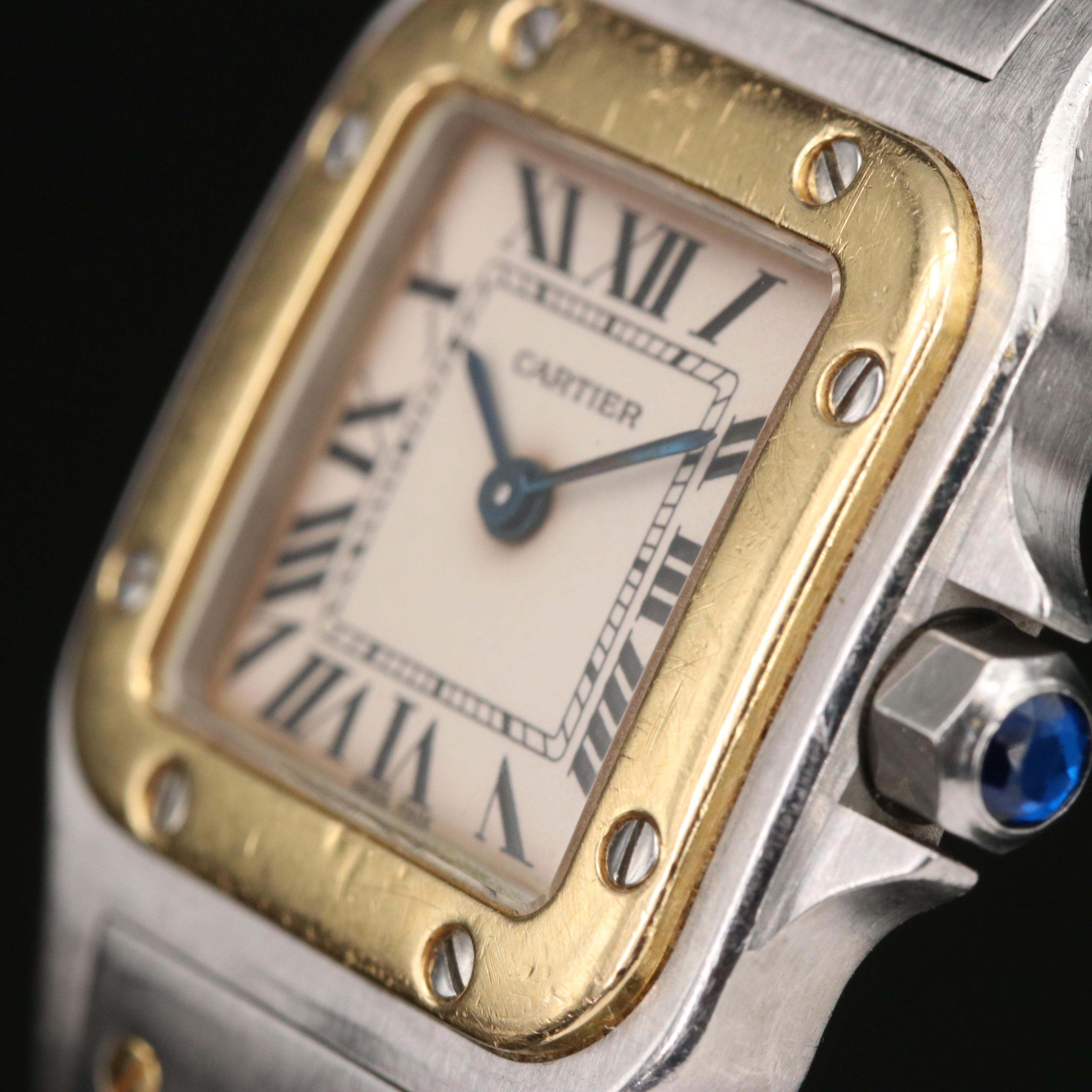 18K and Stainless Steel Cartier Santos De Cartier Quartz Watch