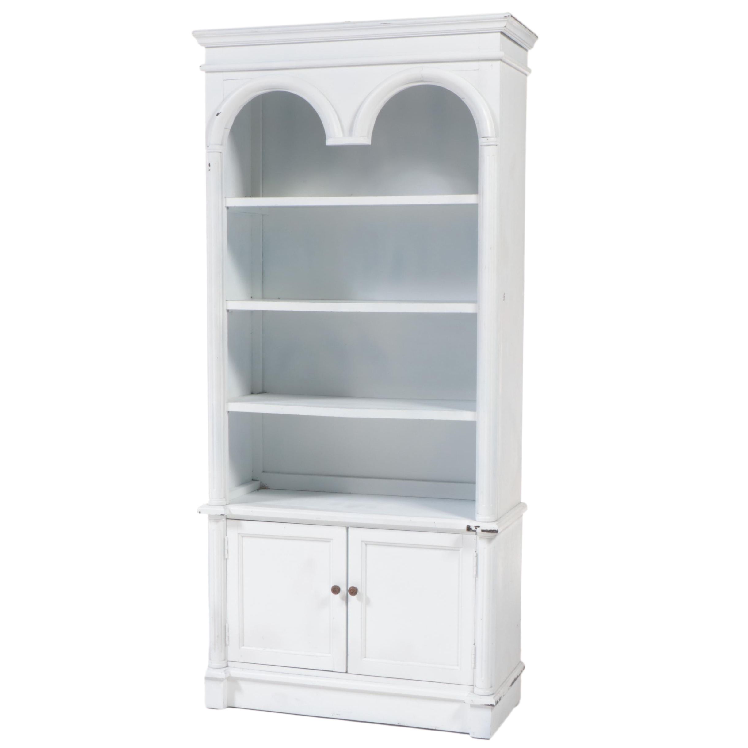 Neoclassical Style White-Painted Bookcase
