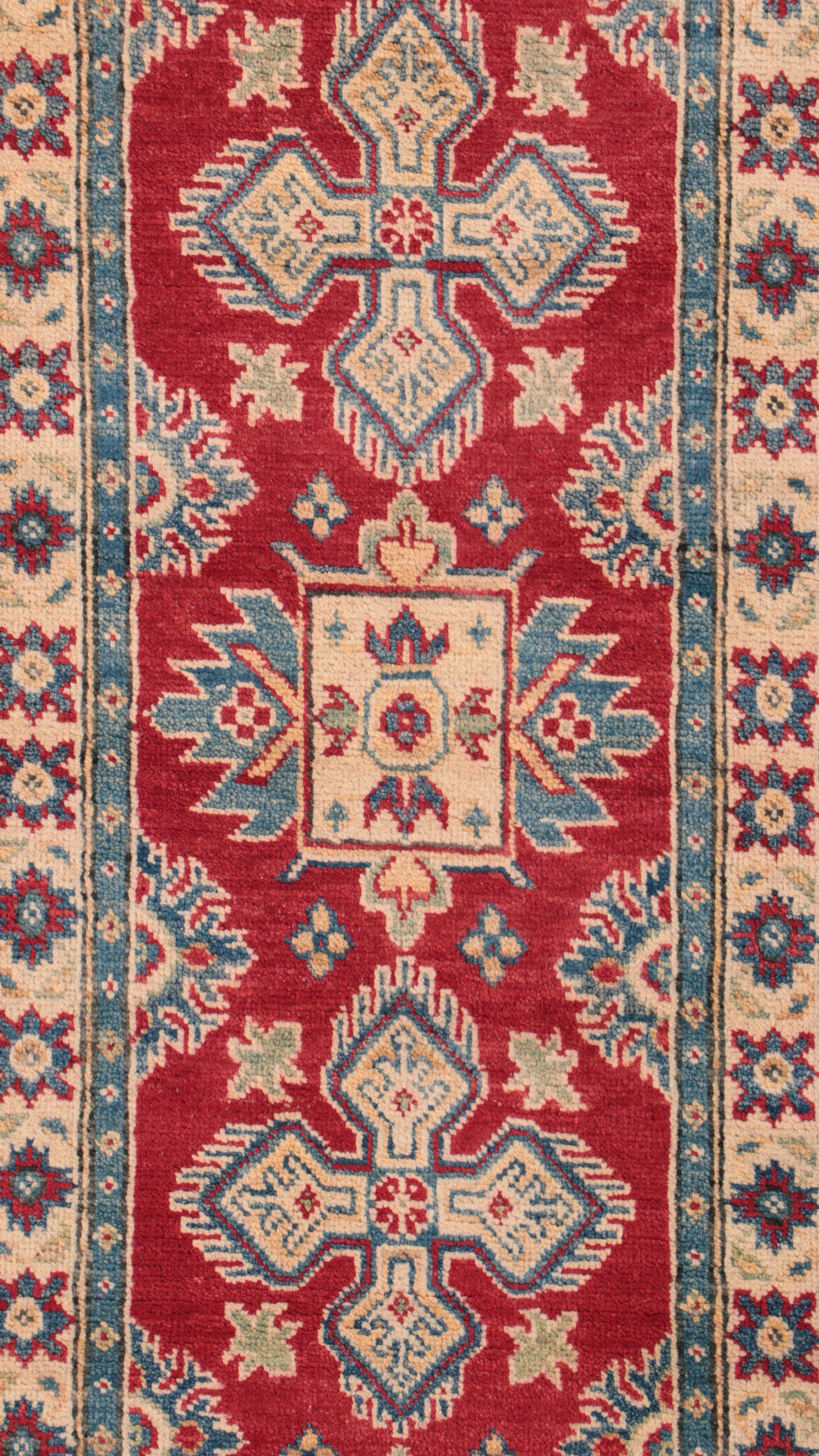 2' x 6' Hand-Knotted Afghan Kazak Style Carpet Runner