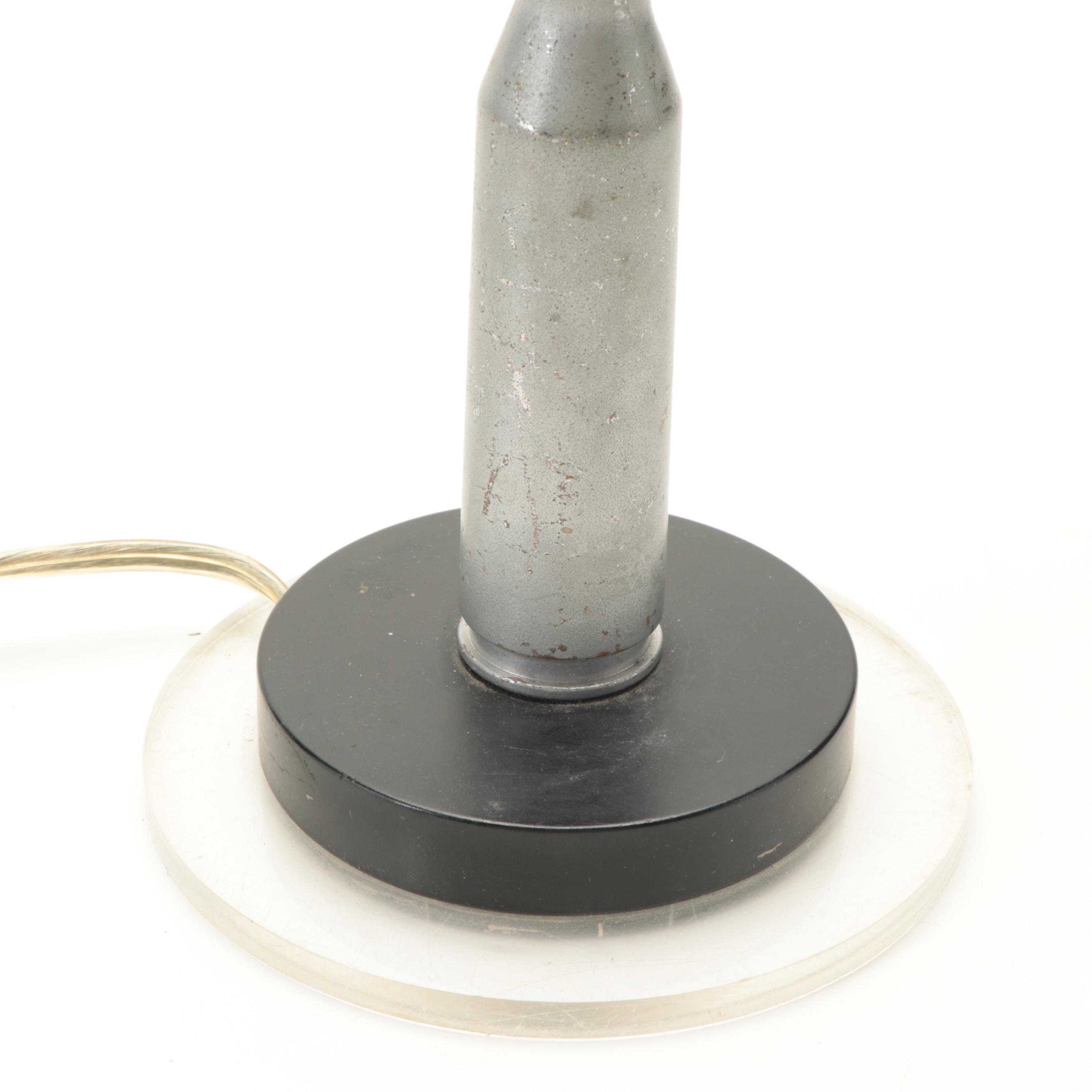 Modern Metal and Acrylic Ammunition Base Boudoir Lamp