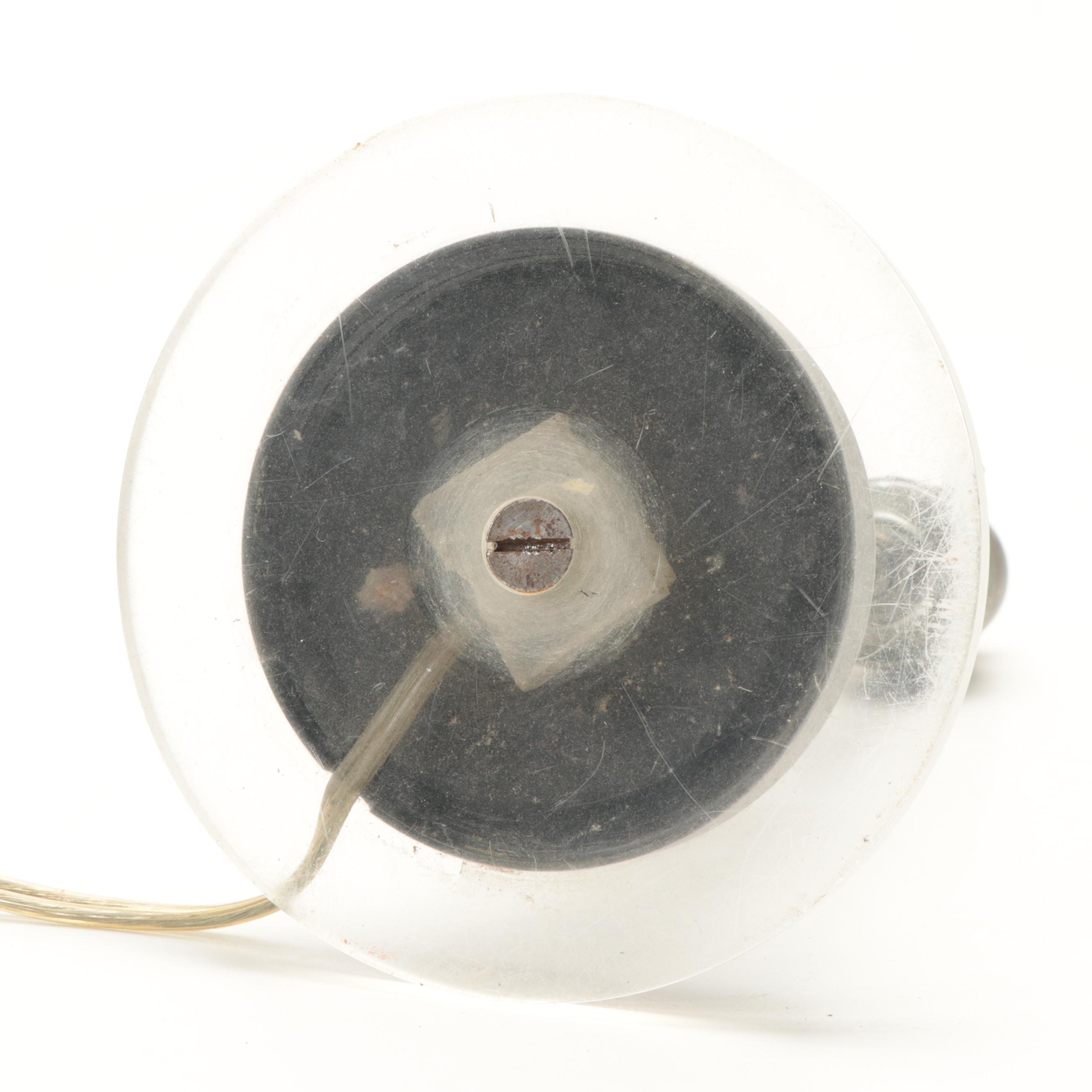 Modern Metal and Acrylic Ammunition Base Boudoir Lamp