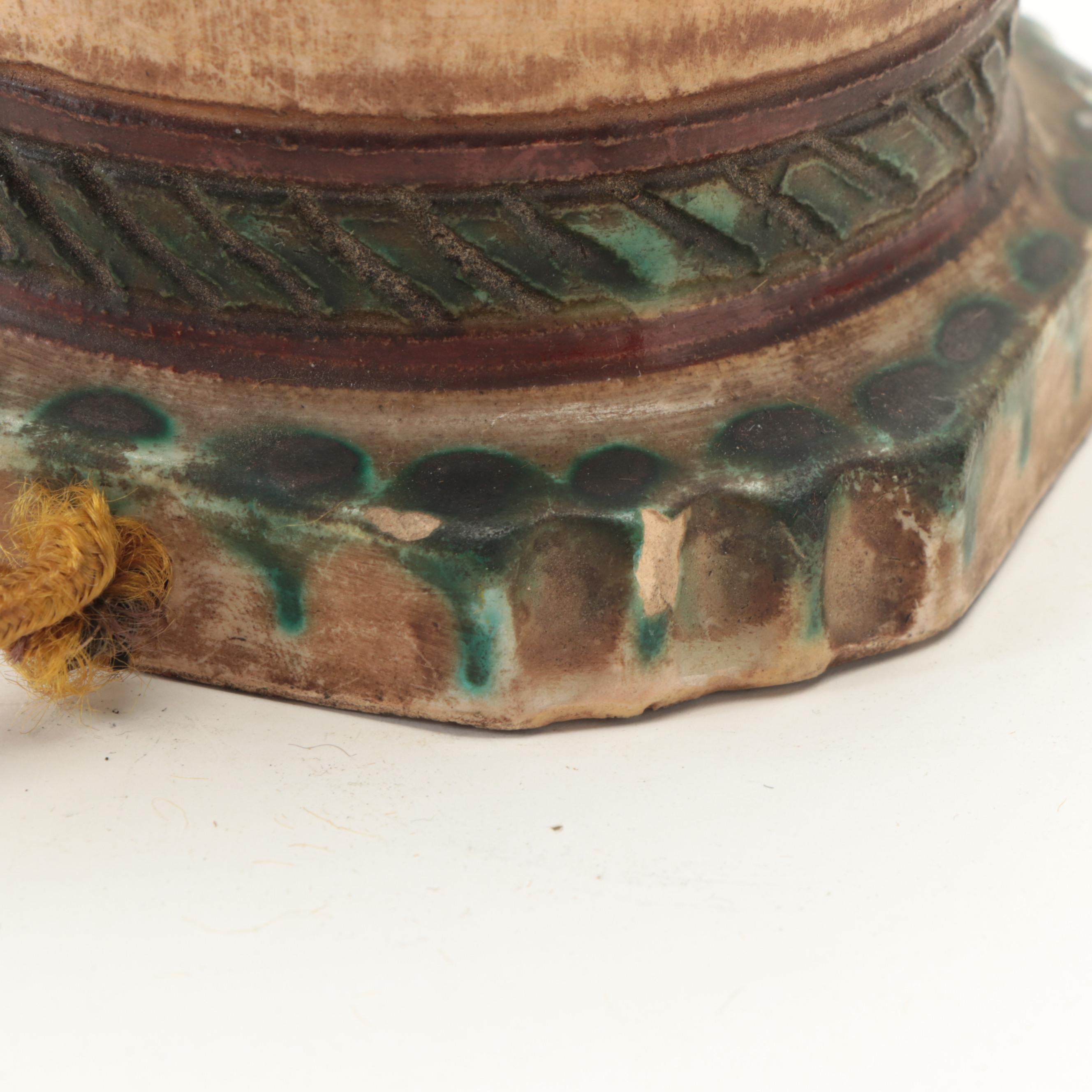 Italian Glazed Ceramic Table Lamp, Mid-Late 20th Century