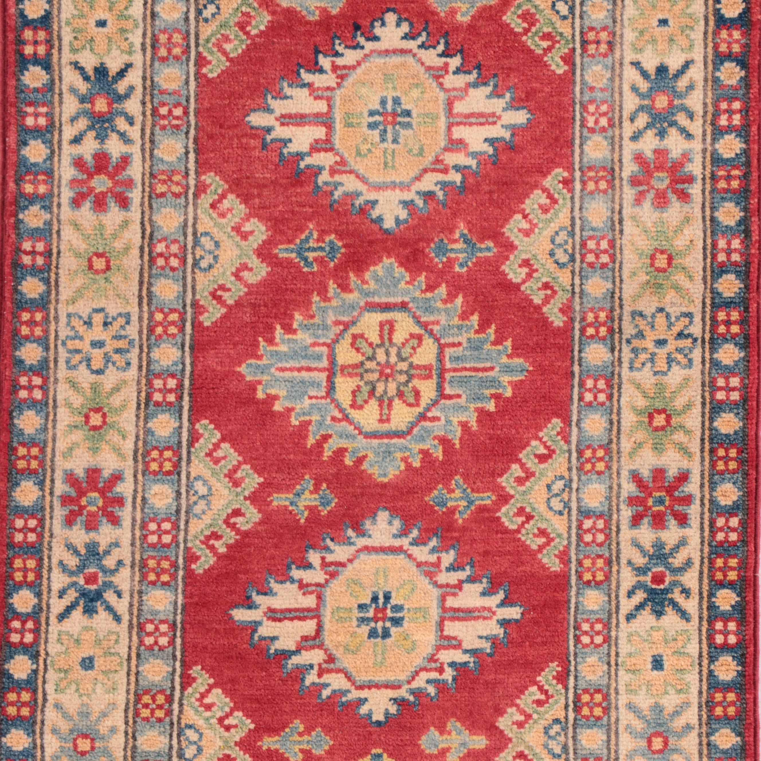 1'11 x 5'5 Hand-Knotted  Pakistani Kazak Style Carpet Runner