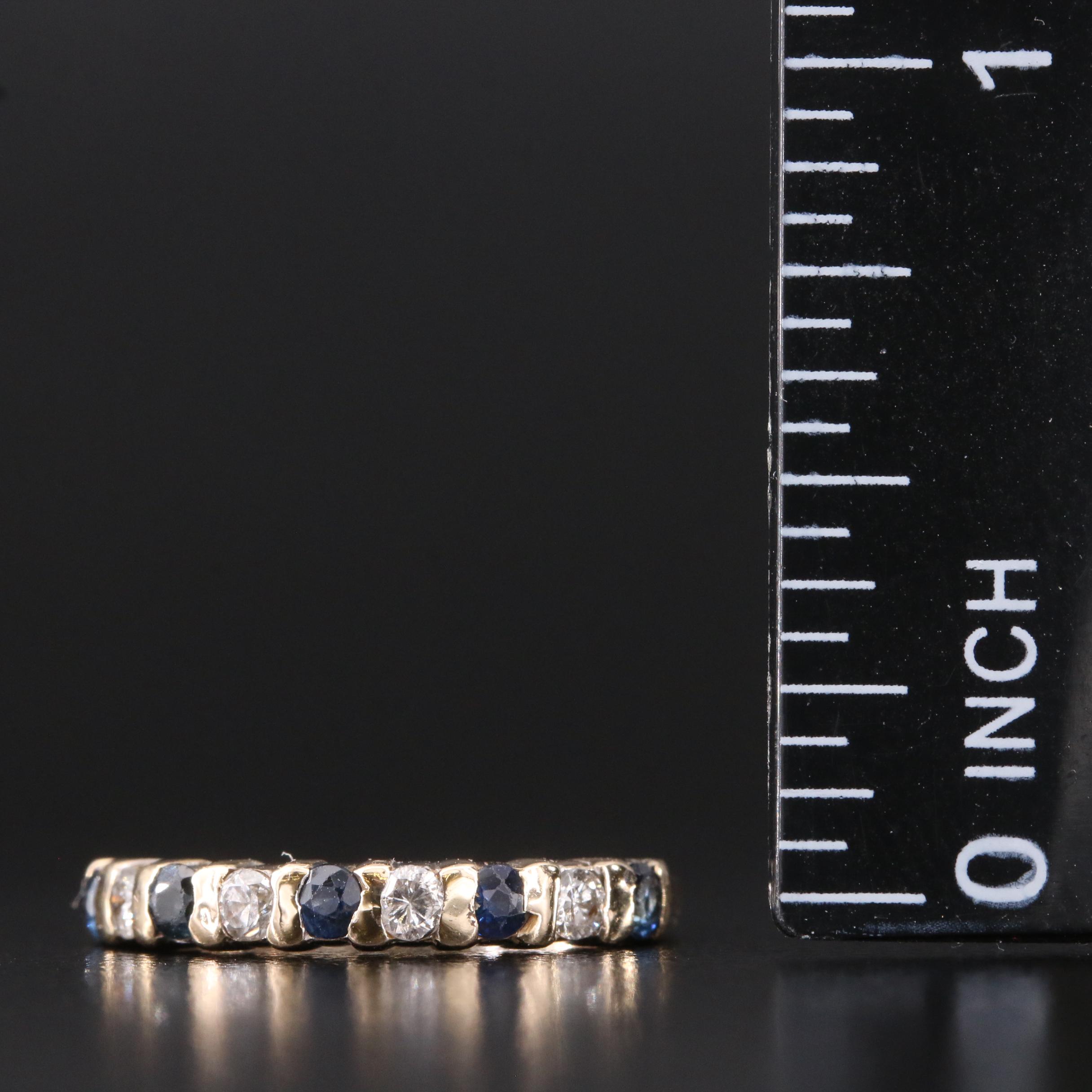 14K Diamond and Sapphire Band