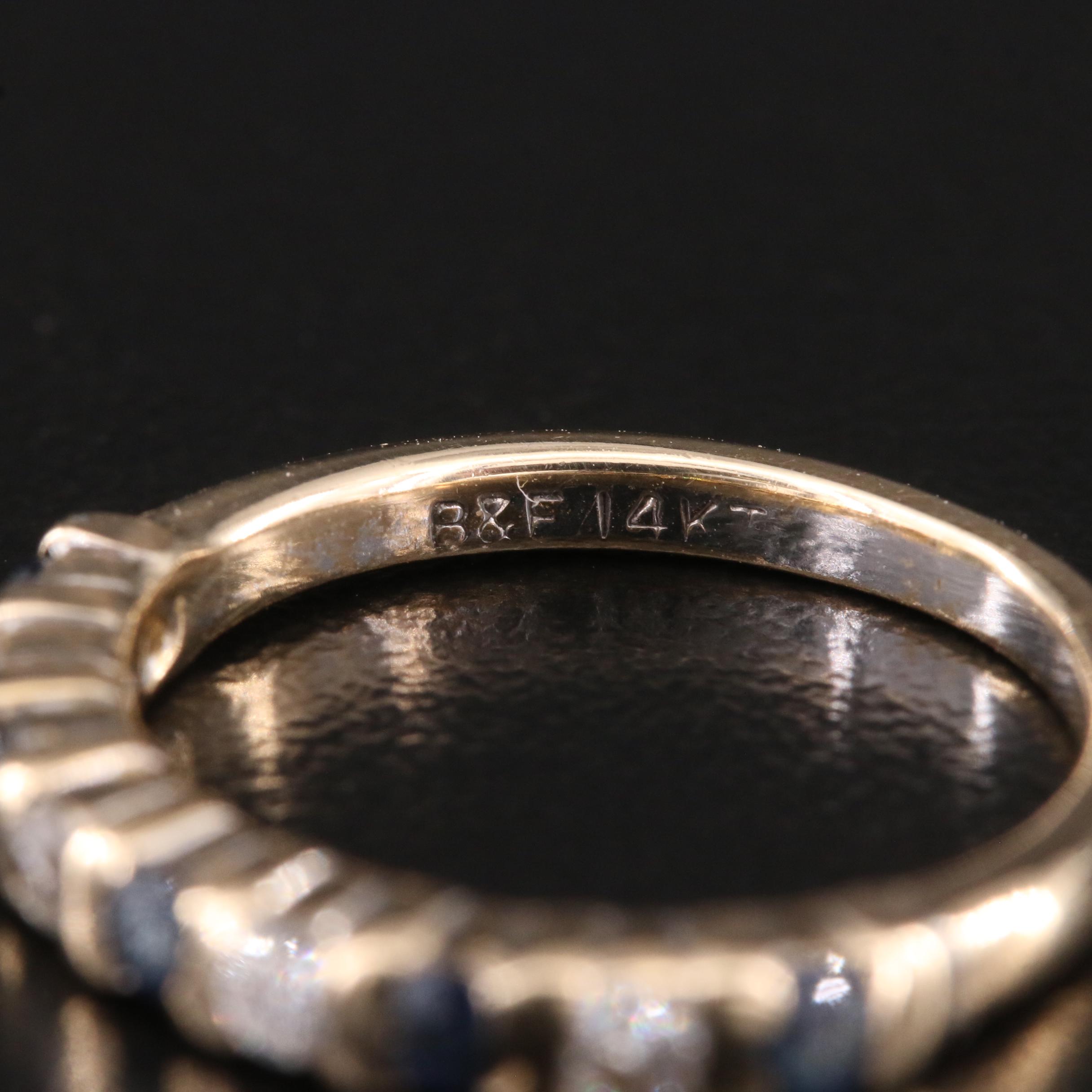 14K Diamond and Sapphire Band