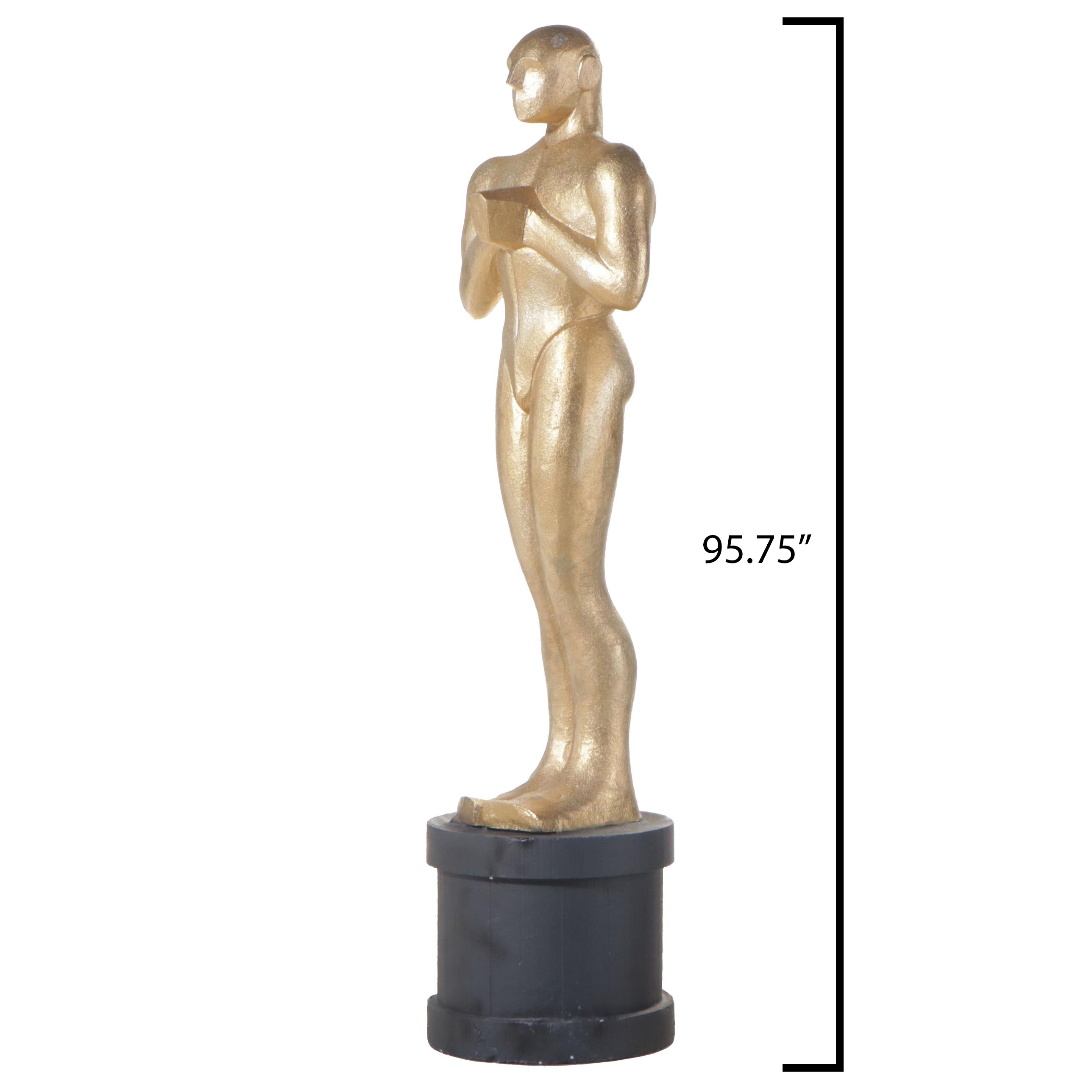 Monumental Gilt and Parcel-Ebonized Polystyrene Foam "Oscar" Statue