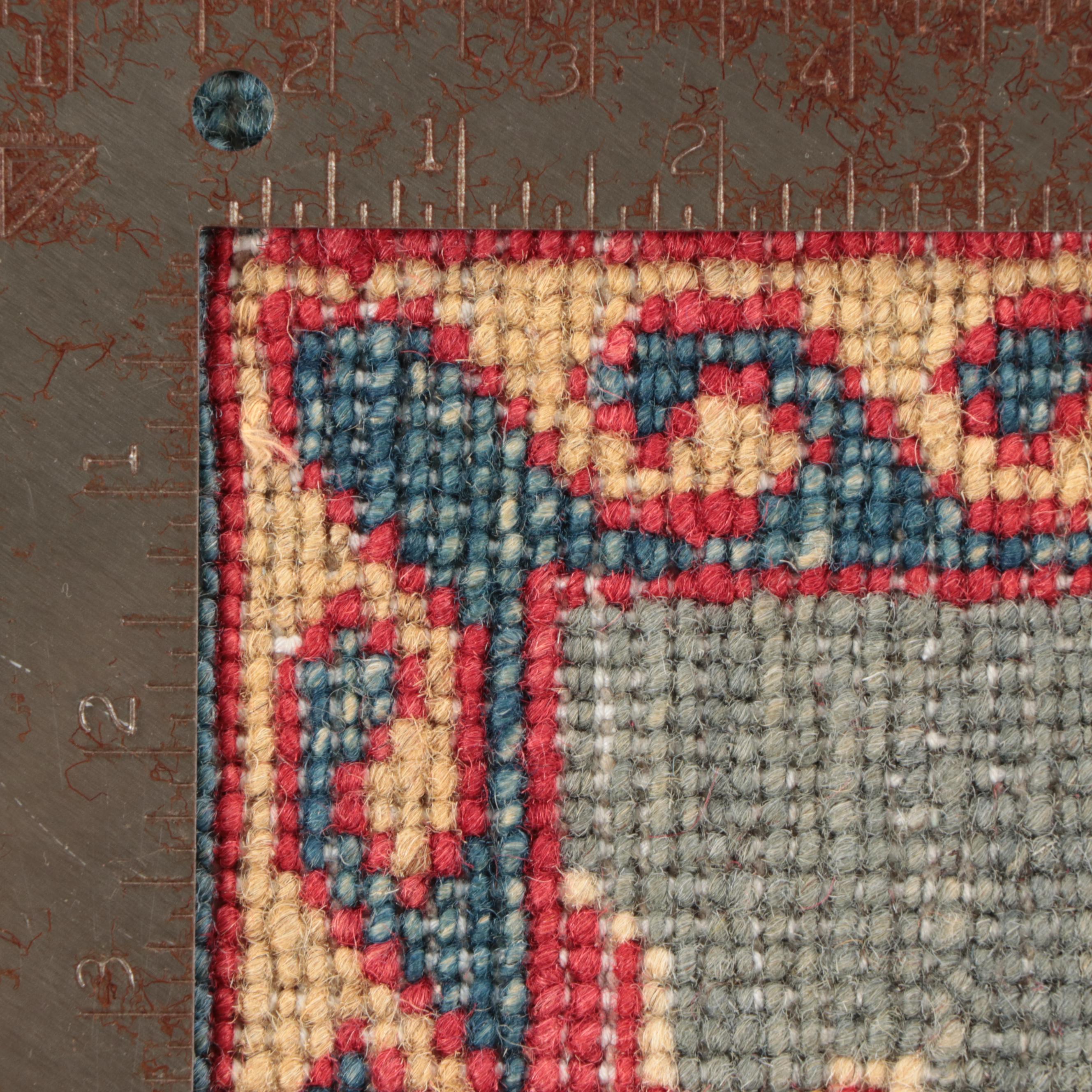 3'4 x 4'5 Hand-Knotted Pakistani Kazak Style Accent Rug