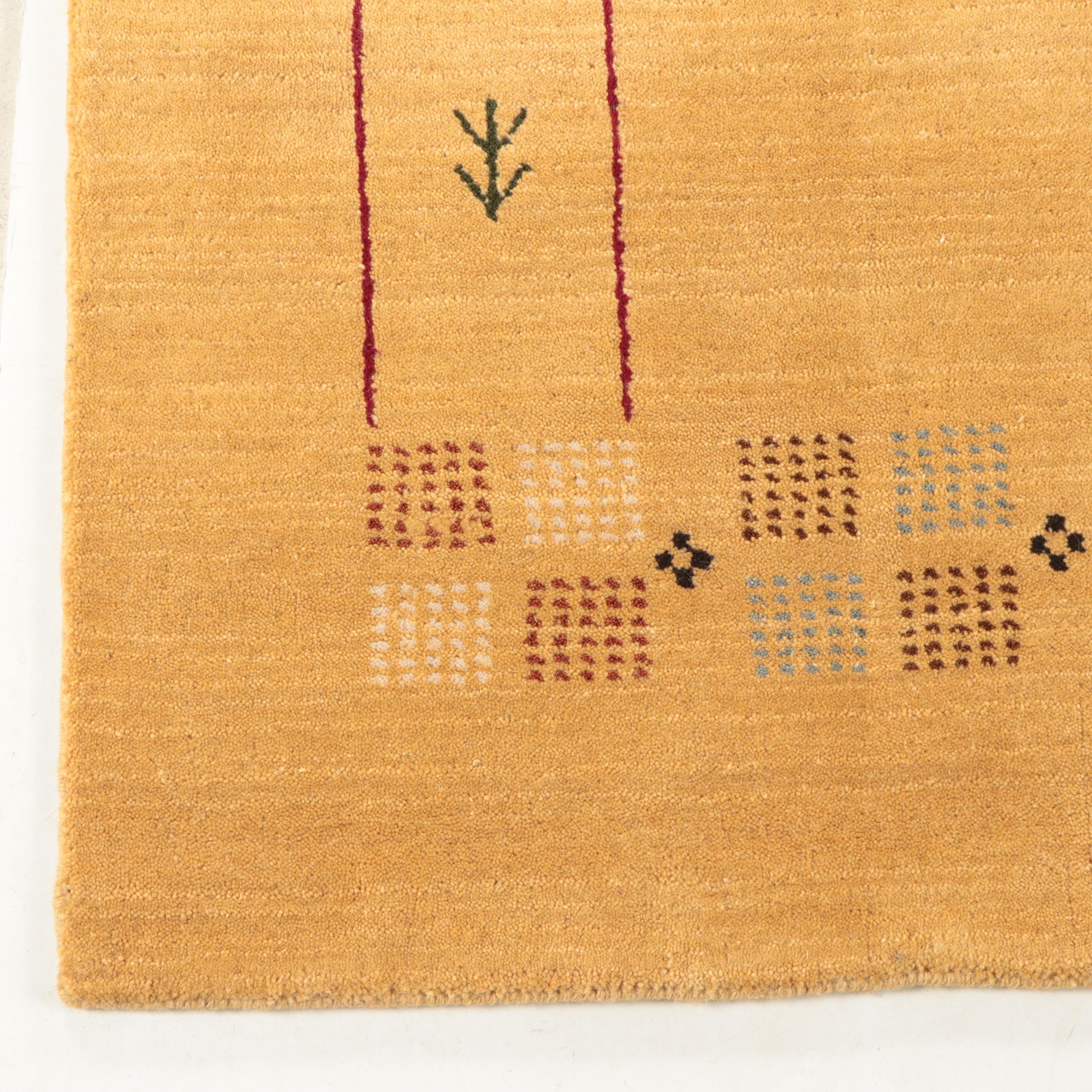 3'11 x 5'10 Hand-Knotted Indo-Persian Gabbeh Area Rug