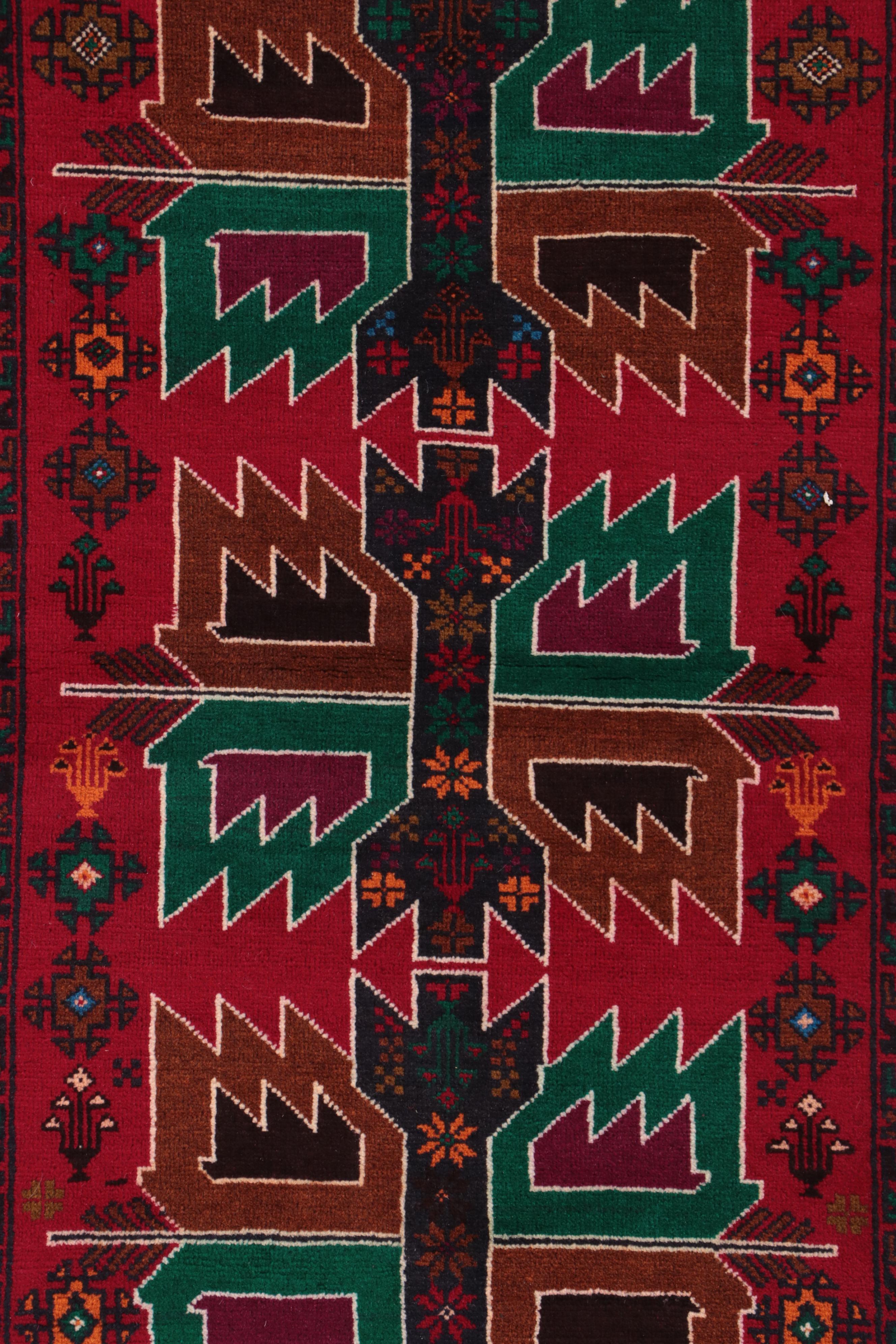 2'8 x 4'10 Hand-Knotted Afghan Baluch Accent Rug