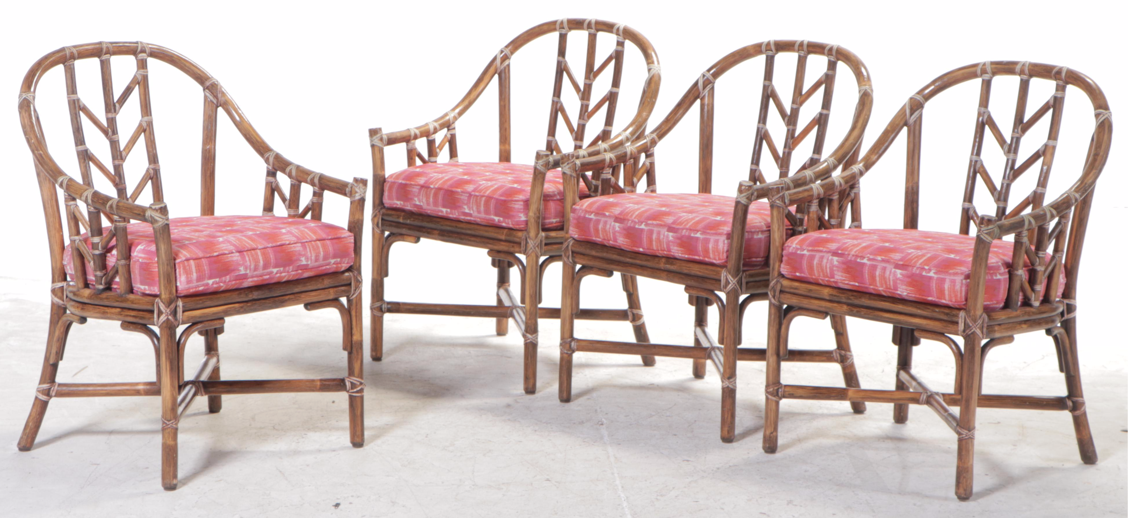 McGuire Five-Piece Rattan Dining Set, Late 20th Century