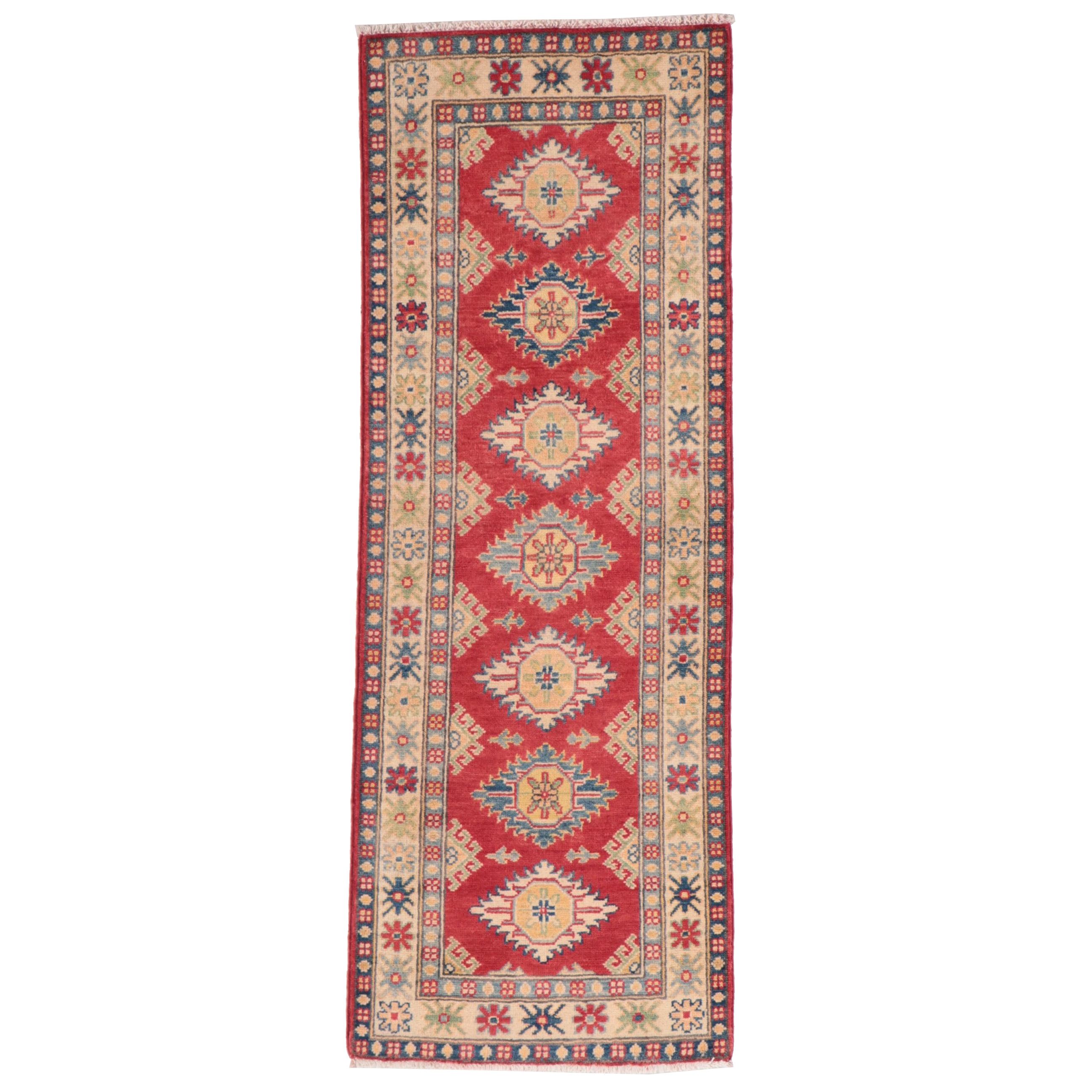 1'11 x 5'5 Hand-Knotted  Pakistani Kazak Style Carpet Runner