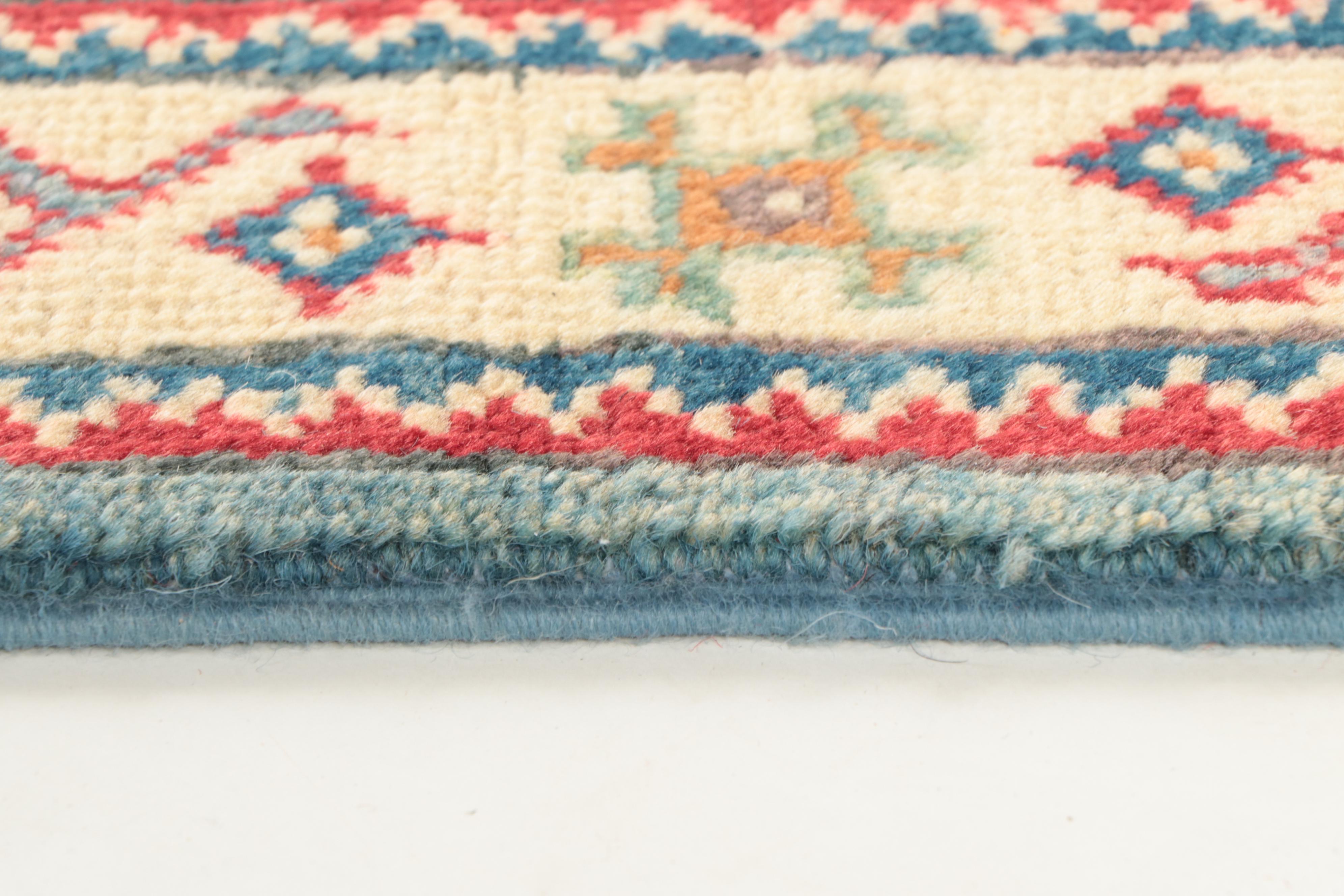 2' x 6'1 Hand-Knotted Afghan Kazak Style Carpet Runner